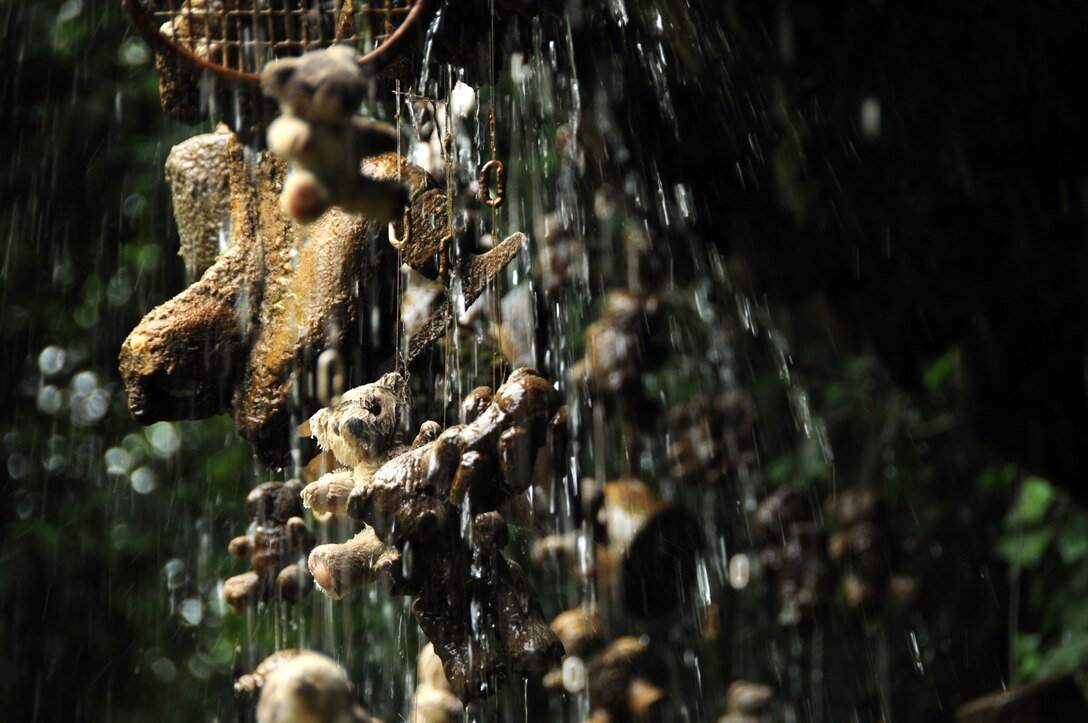 KNARESBOROUGH, England – Water runs over teddy bears and other objects at the petrifying well at Old Mother Shipton’s Cave on May 28, 2011. Over a period of time, the water’s high mineral content will turn the objects to stone. Participants on the RAF Lakenheath Outdoor Recreation “Harry Potter and Loch Ness” trip visited the cave on May 28, 2011. (U.S. Air Force photo/Staff Sgt. Stephen Linch)