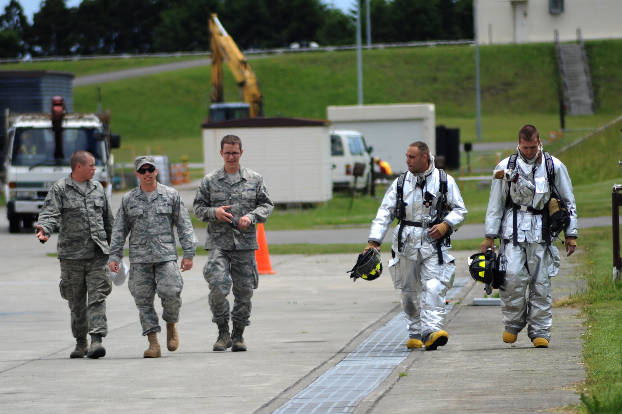 MISAWA AIR BASE, Japan – Airmen from the 35th Civil Engineer Squadron complete a training scenario June 15.  During training exercises, Airmen practice following proper checklists and procedures for a variety of scenarios.  (U.S. Air Force photo/Staff Sgt. April Quintanilla)