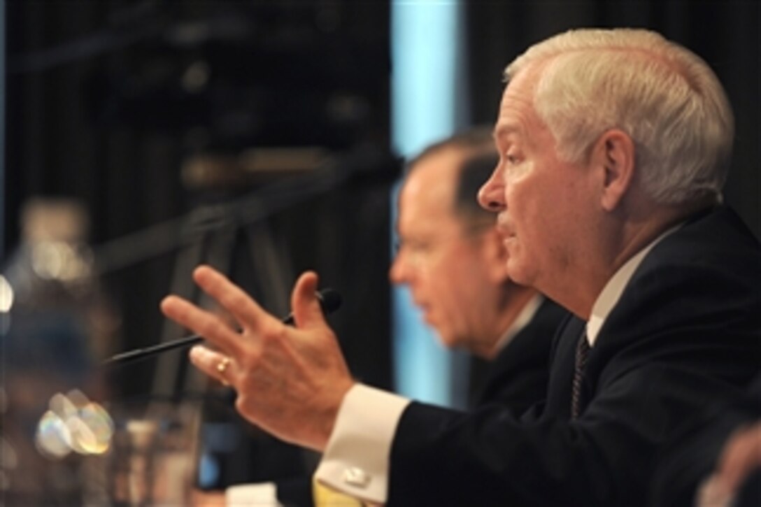 Secretary of Defense Robert M. Gates testifies before the U.S. Senate Appropriations Committee's defense subcommittee on Capitol Hill in Washington, D.C., on June 15, 2011.  