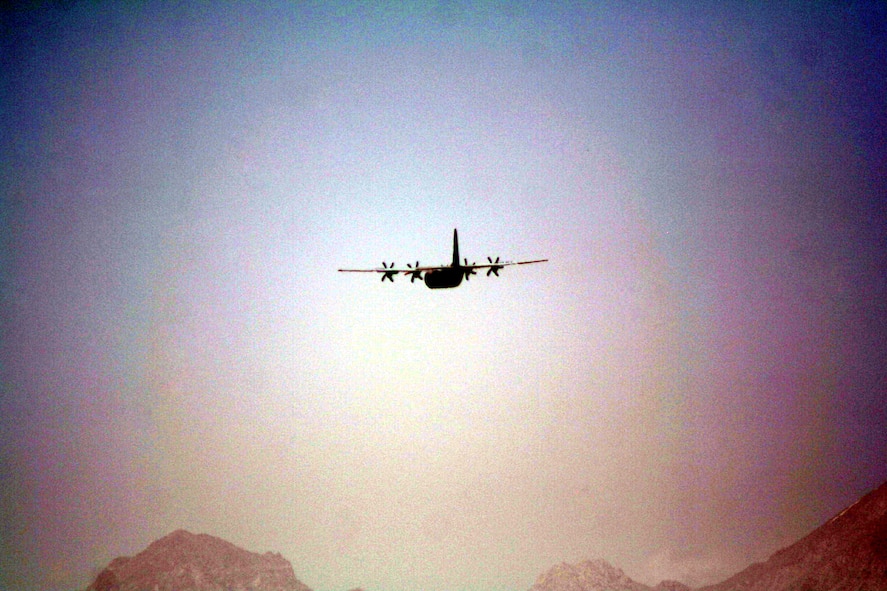 A C-130 Hercules aircraft deployed with the 774th Expeditionary Airlift Squadron takes off from Bagram Airfield, Afghanistan, on June 6, 2011.  The 774th EAS is part of the 455th Air Expeditionary Wing at Bagram Airfield. (U.S. Air Force Photo/Master Sgt. Scott T. Sturkol)