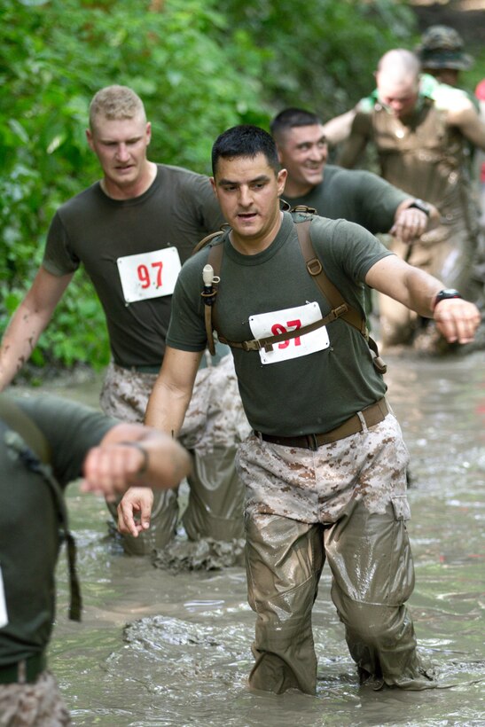 Marines taking on the mud pit.
