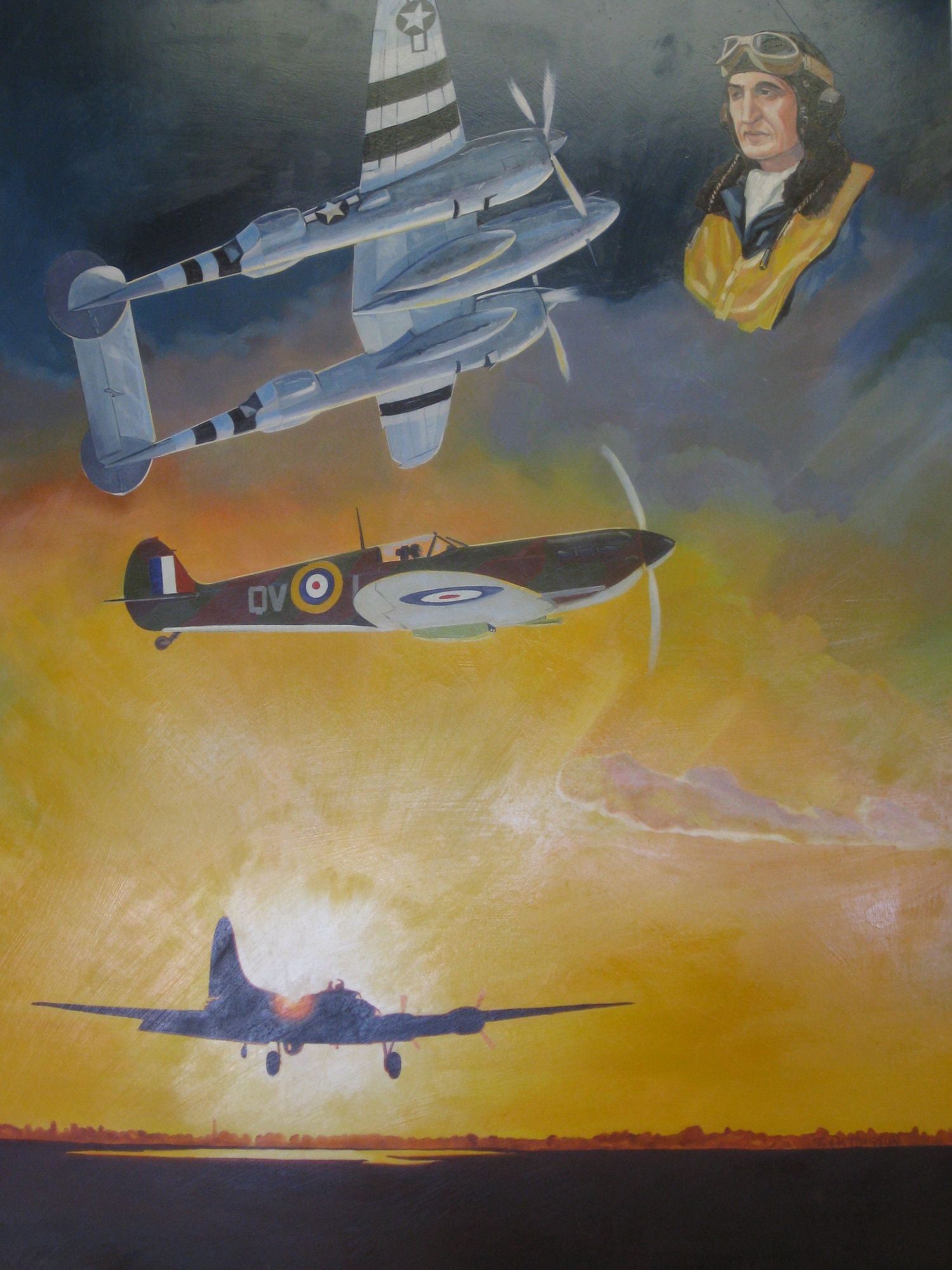 A painting by an unknown artist, T. Patterson , which is now on display at Cheyenne Mountain Air Force Station, in Colorado Springs, Colo.  The art was adopted into the Air Force Art Program in 2011. (Courtesy photo)