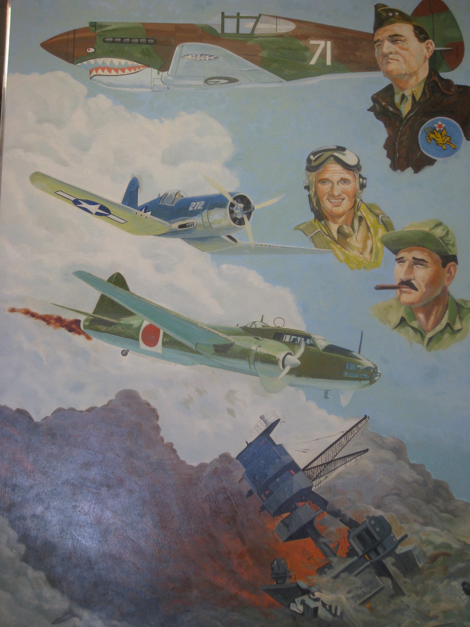 A painting by an unknown artist, T. Patterson , which is now on display at Cheyenne Mountain Air Force Station, in Colorado Springs, Colo.  The art was adopted into the Air Force Art Program in 2011. (Courtesy photo)