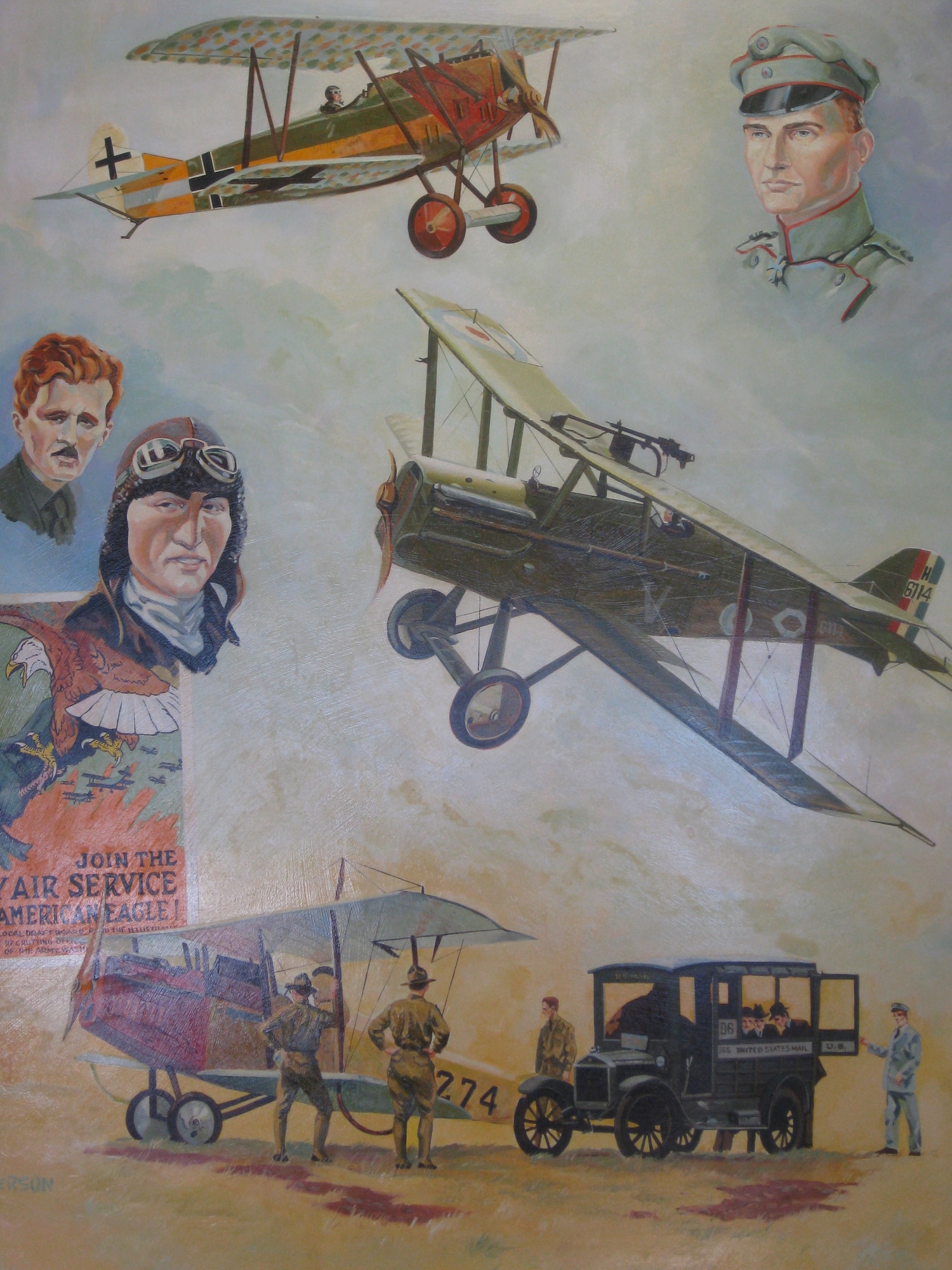 A painting by an unknown artist, T. Patterson , which is now on display at Cheyenne Mountain Air Force Station, in Colorado Springs, Colo.  The art was adopted into the Air Force Art Program in 2011. (Courtesy photo)