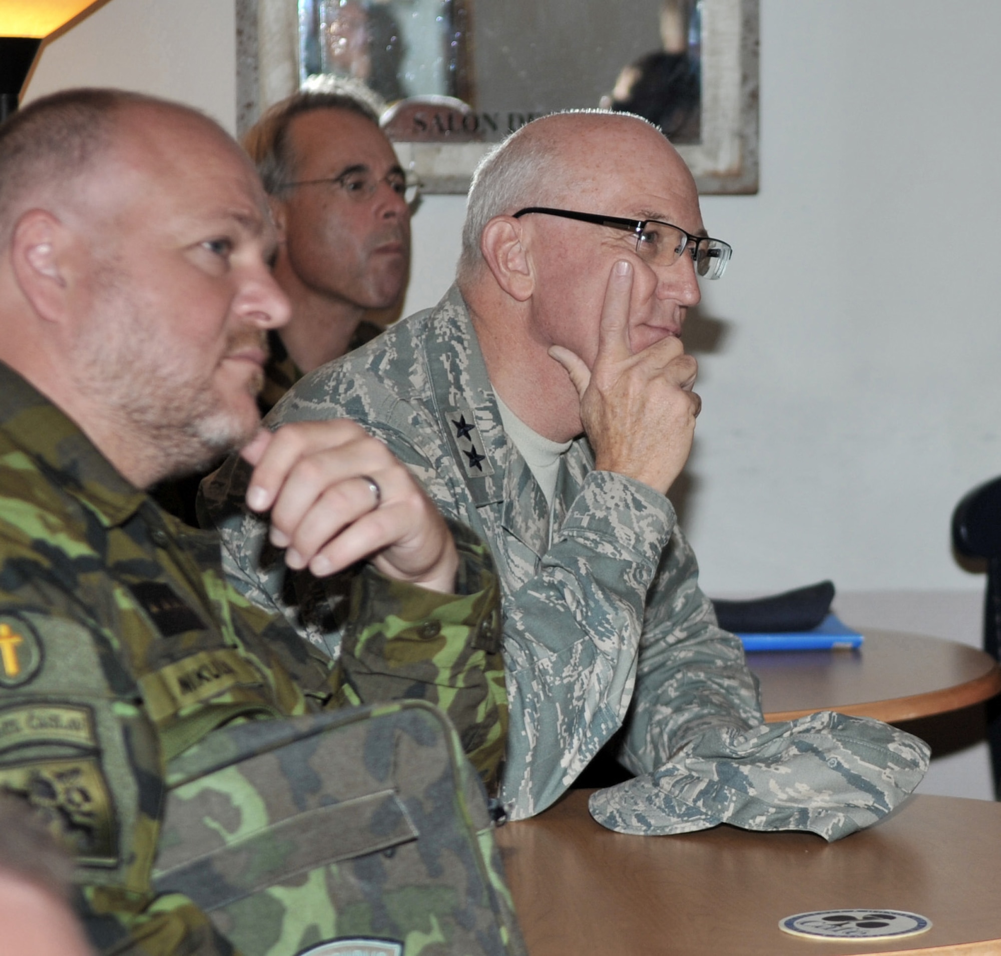 Chaplain (Maj. Gen.) Cecil R. Richardson and other NATO chaplains listen to a briefing June 16, 2011, during the NATO Allied Air Force Chaplains Consultative Committee Conference at Ramstein Air Base, Germany. Chaplain Richardson is the U.S. Air Force chief of chaplains. (U.S. Air Force photo/Senior Airman Caleb Pierce) 