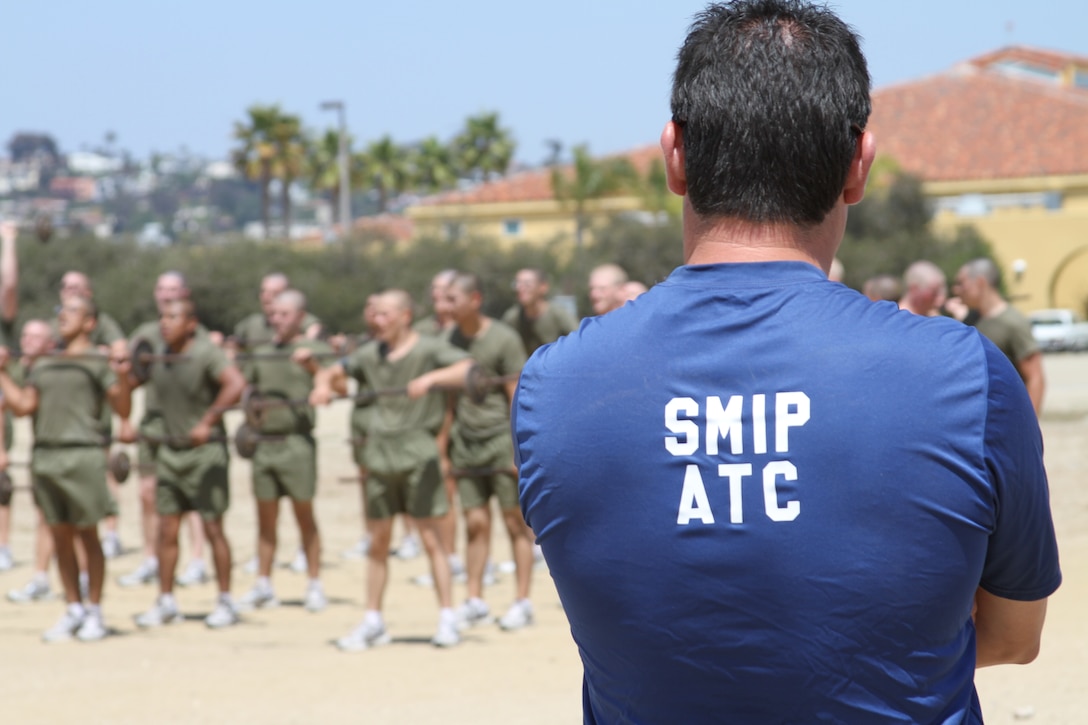 Sports Medicine and Injury Prevention trainers are present during all physical parts of recruit training and Marine Combat training. This helps micromanage the recruit's physical fitness well-being. The SMIP program also began educating the drill instructors on what signs to look for regarding injuries.