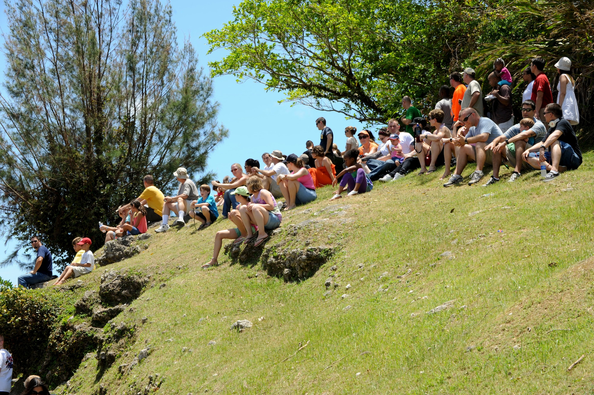 Families came out to enjoy the sunshine and watch the derby races at Kadena’s Derby Days, June 18. The event was held in an effort to raise money for local volunteer service. $2,750 was raised. (U.S. Air Force photo/Airman 1st Class Brooke P. Beers)