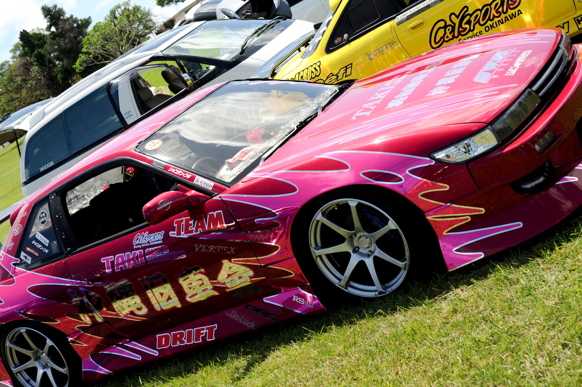 Both community and military members brought out their “hot wheels” to show off at the Kadena American Red Cross’s Derby Days, June 18. Thanks to the event, $2,750 was raised to help to help local volunteer service. (U.S. Air Force photo/Airman 1st Class Brooke P. Beers)