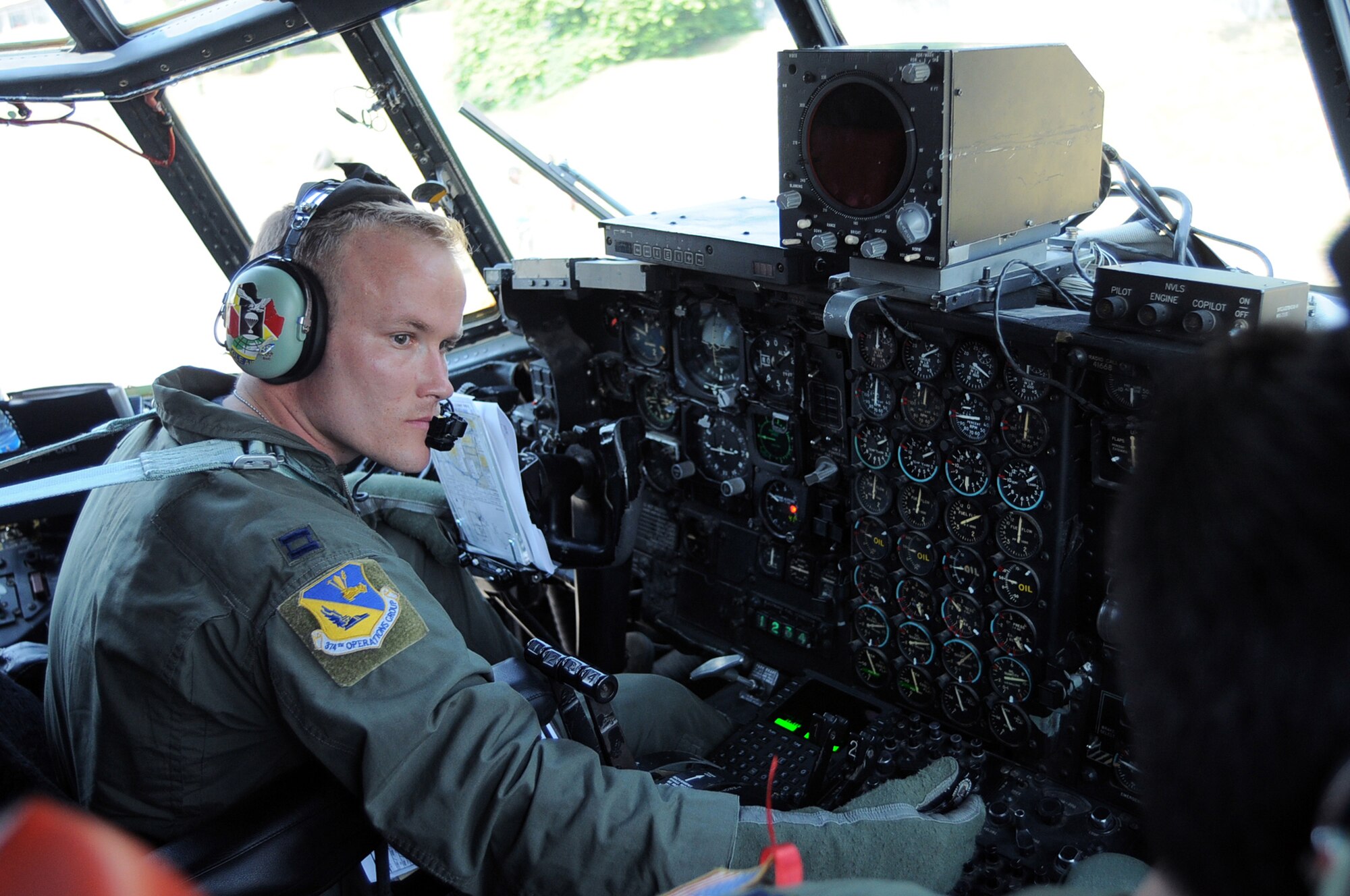 HALIM AIR BASE, Indonesia -- Capt. Andy Chapman, a pilot with the 36th Airlift Squadron from Yokota Air Base, Japan, prepares for an airdrop mission during Exercise Cope West 11 at Halim Air Base, Indonesia, June 21, 2011. Three Yokota C-130 aircraft and more than 70 Yokota airmen, as well as one Indonesian Air Force C-130 participate in this week-long bilateral field training exercise which is designed to enhance the readiness and combined interoperability between the U.S. and Indonesian Air Forces. (U.S. Air Force photo/Capt. Raymond Geoffroy)