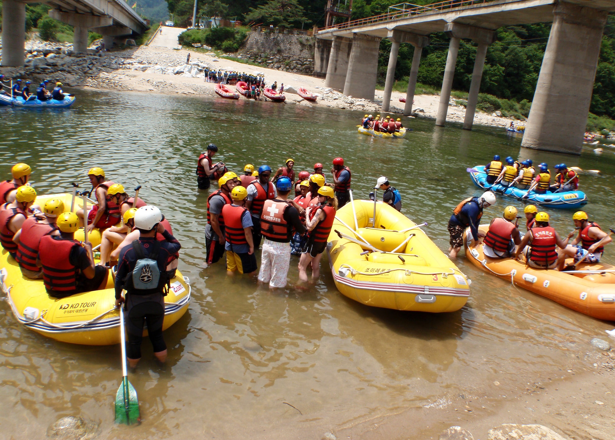 Osan’s Outdoor Recreation office offers several trips throughout the summer months that can not only relieve stress but also give someone a chance to get out and experience something different here.These photos are from a rafting trip down the Naerincheon River on June 18. For more information on other trips available contact ODR at 784-4007. (U.S. Air Force photo/Staff Sgt. Chad Thompson)