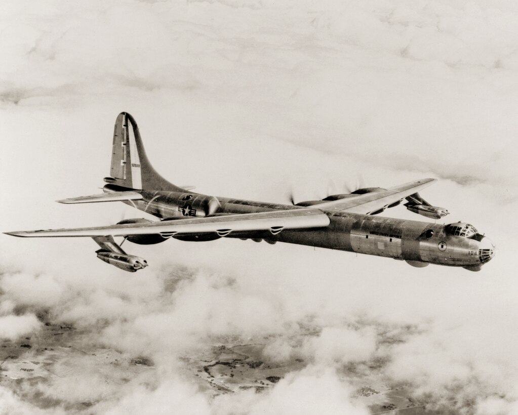 Consolidated Vultee (later Convair) designed the B-36 Peacemaker to meet the Air Force’s requirement for a strategic bomber with intercontinental range. (Air Force photo)