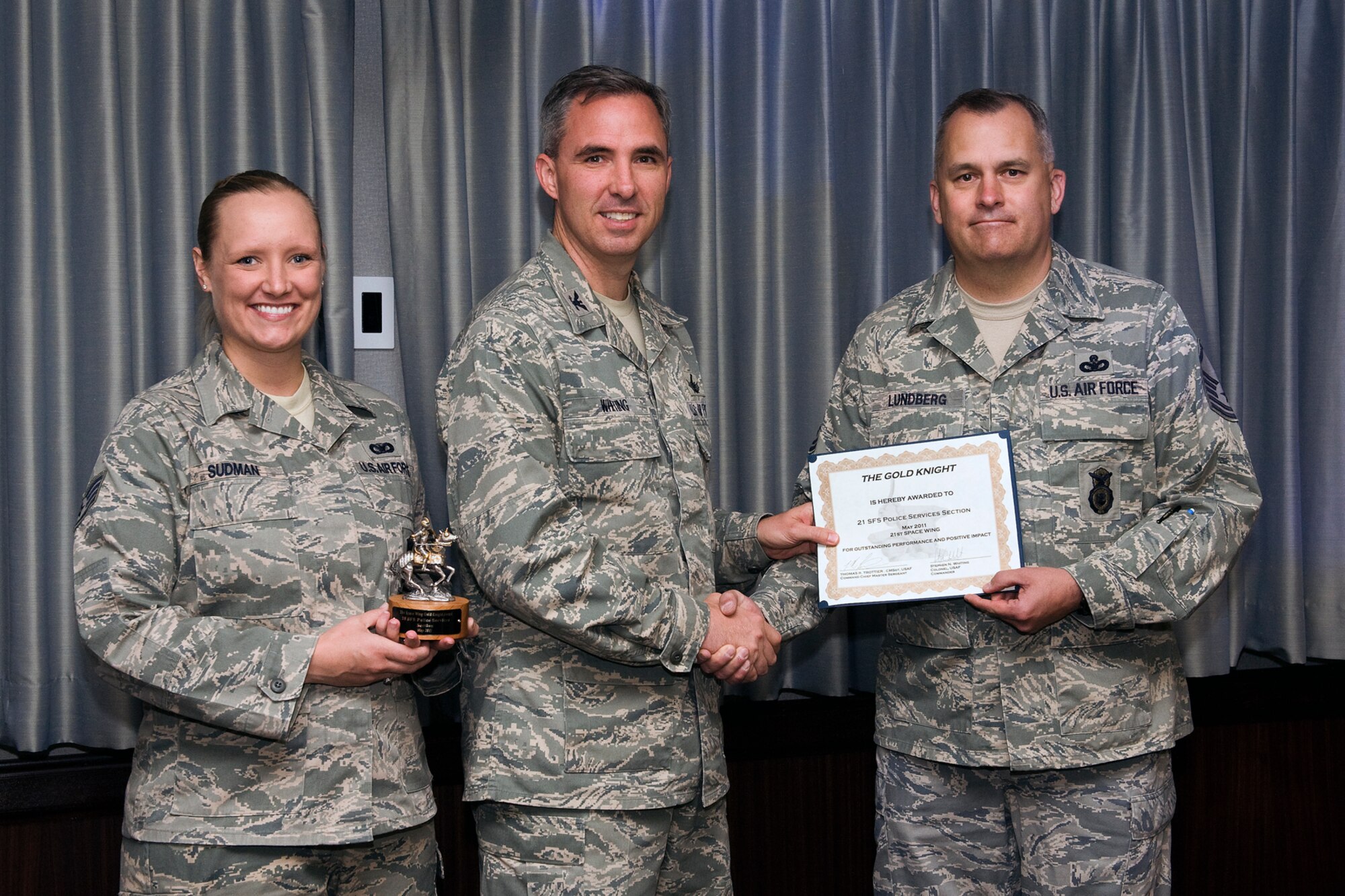 Police services captures Gold Knight. (U.S. Air Force photo/Craig Denton)