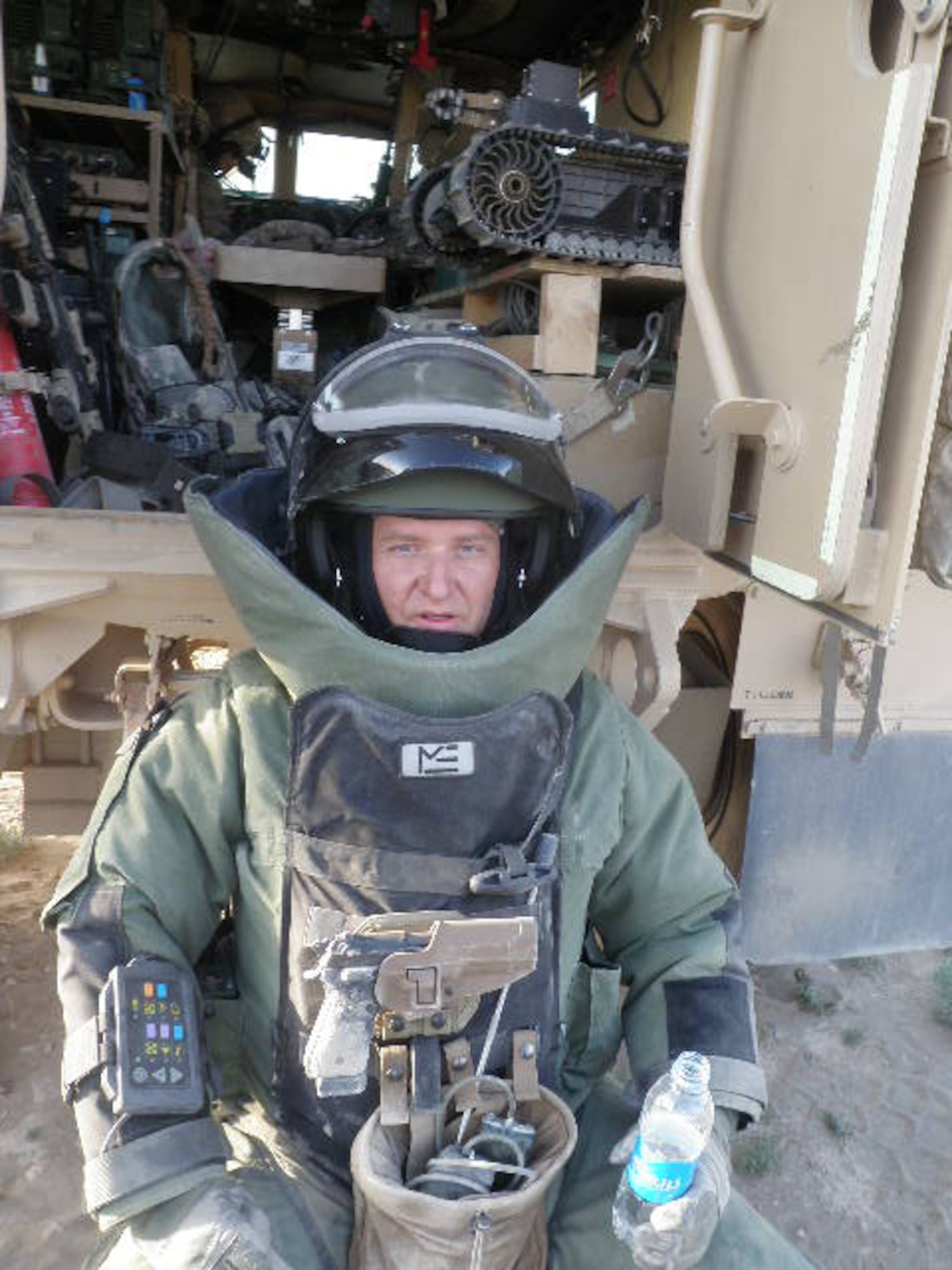 ANDAR, Afghanistan- Tech. Sgt Ron L. White, 509th CES explosive ordnance disposal NCO in charge of resources, was deployed to Andar, Afghanistan from August 2010 to March. Here is resting after a long day of operations.  He was attached to an Army Air Assault Division. (courtesy photo)