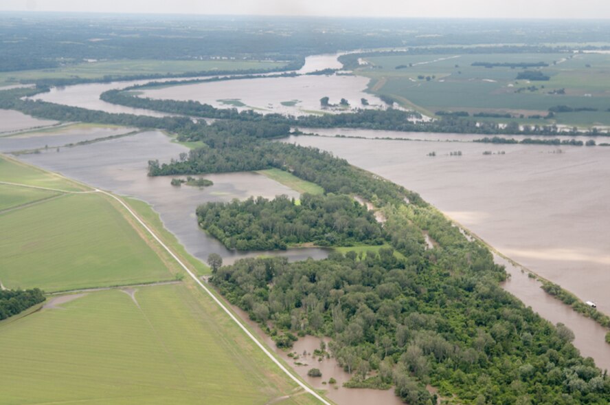 Effects of the Missouri River flood in Northwest Missouri on June 22, 2011. (U.S. Air Force photo by Senior Airman Sheldon Thompson/RELEASED)