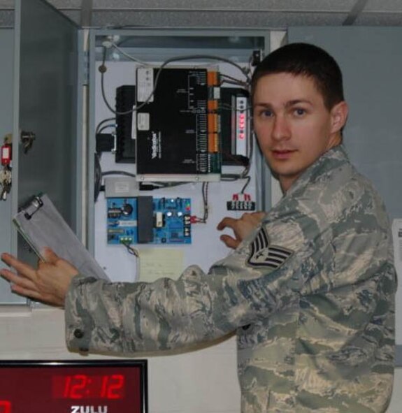 Staff Sgt. David Vantreese is NCOIC, Electronic Security Systems, 422nd Security Forces Squadron, and oversees the installation’s Intrusion Detection System consisting of 335 alarm points in 32 facilities at three bases and three GSU’s. He continually manages the installation, maintenance and operations of sensors providing alarm coverage for Protection Level resources supporting U.S. and NATO missions. Beyond the normal ESS duties, he is trained to repair minor alarm malfunctions, negating the need and cost of, contractor response from RAF Lakenheath. Additionally, Sergeant Vantreese develops training and certification material, as well as evaluates performance of sensor system operators. His duties ensure consistent reliable operation of electronic security systems in order to provide continuous surveillance of national security assets.  
