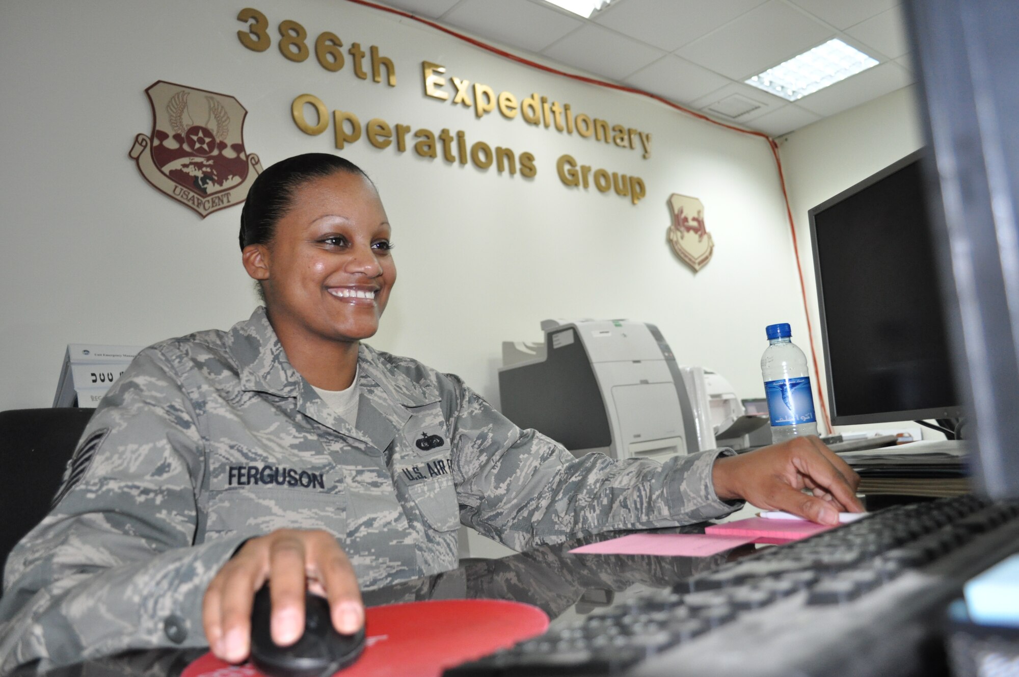 Tech. Sgt. Daa’Iyah Ferguson is deployed from the 2nd Mission Support Group, Barksdale Air Force Base, La. (U.S. Air Force photo by Master Sgt. Carlotta Holley)