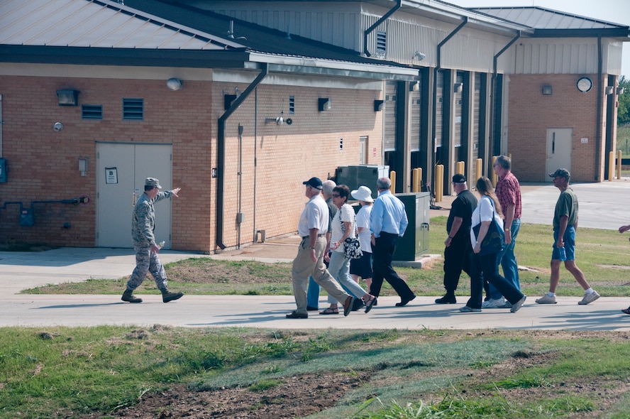 Lt. Col. Jeffrey Young, the 254 Combat Communications Group director of operations, led a tour during the Hensley Field Air Guard Station Open House June 11 to a  group of alumni and distinguished visitors . 