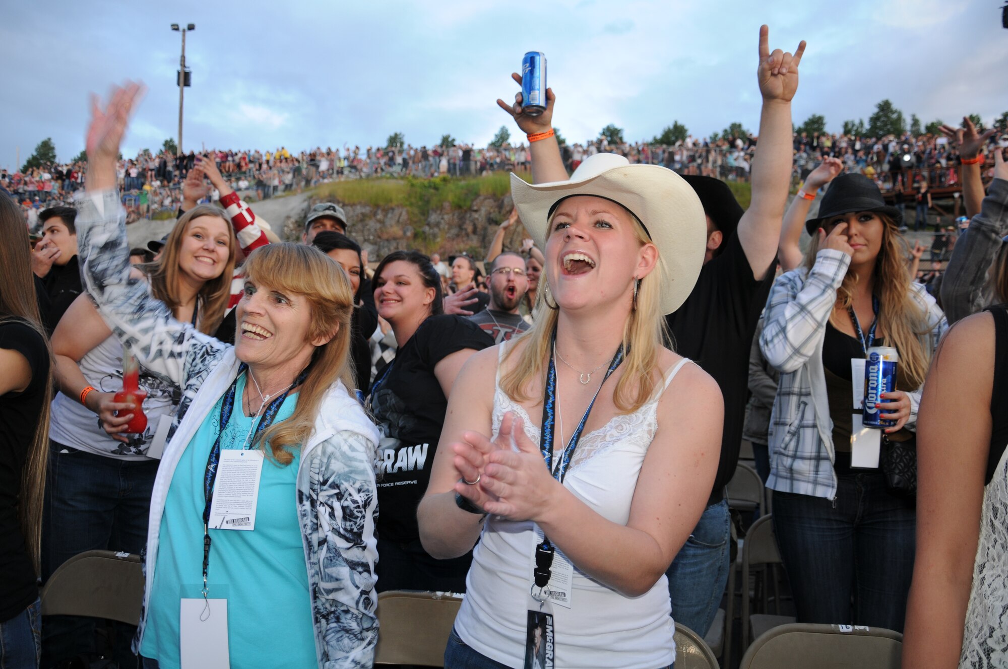 Reservists from the 446th Airlift Wing enjoy a freeTim McGraw concert at the George Ampitheater in George, Wash., on June 18. They were rewarded with free tickets as part of the Get 1 Now program. (U.S. Air Force photo by 2nd Lt. Denise Hauser)
