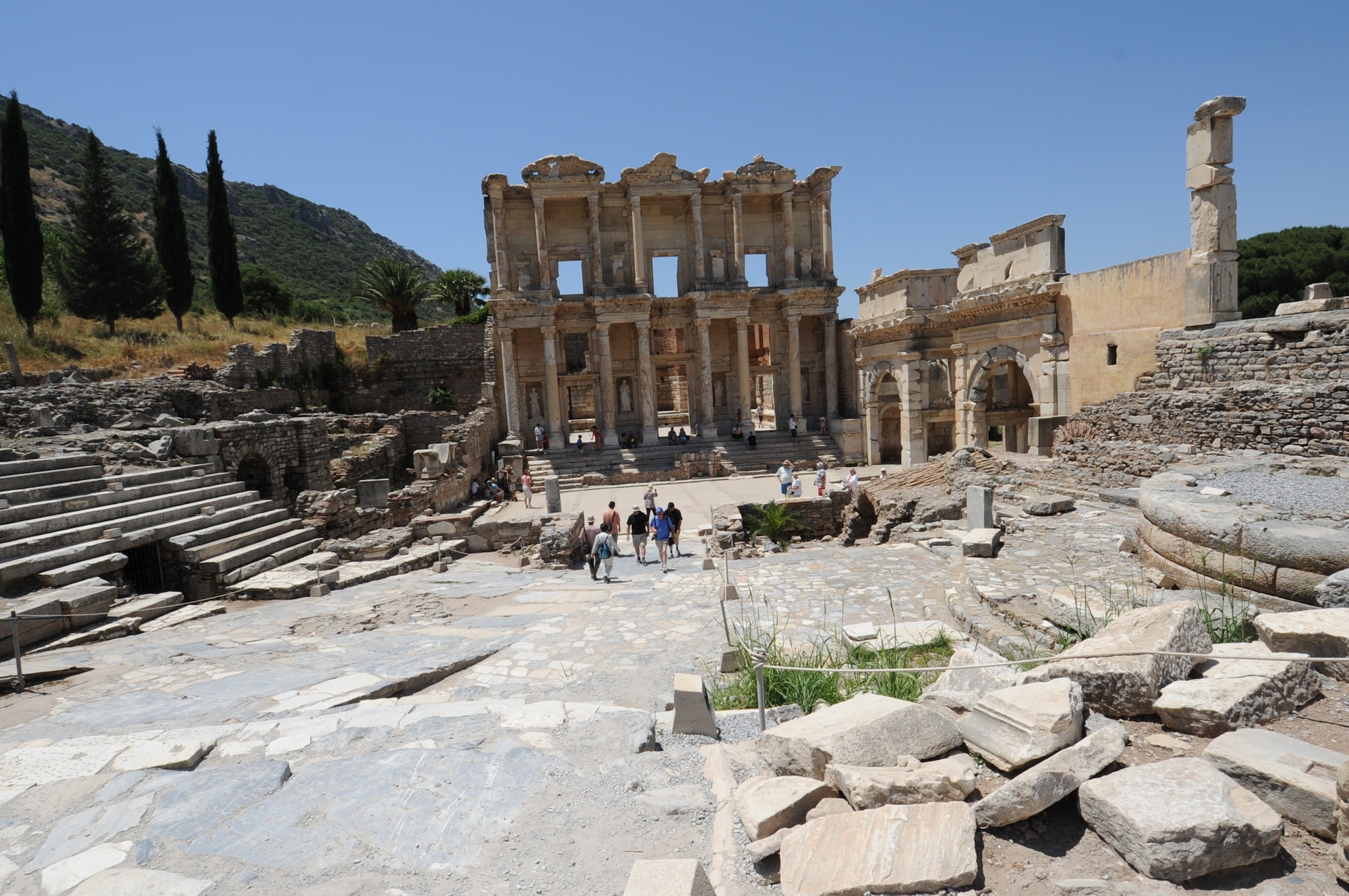 The Celsus Library, located in Ephesus, Selcuk, Turkey, was built around 117 A.D. The library was the third largest in the world in the Classical Period after the Alexandria Library in Egypt and the Pergamon Library in Anatolia.  (U.S. Air Force photo by Tech. Sgt. Valda Wilson/Released) 