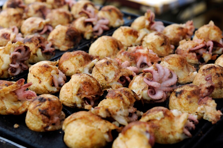 MISAWA AIR BASE, Japan -- Takoyaki made by a local vendor was displayed along the street during the 23rd Annual American Day festival June 26, 2011 in Misawa City. Patrons had the opportunity to try traditional Japanese and American food throughout the day. (U.S. Air Force photo/Staff Sgt. Marie Brown/Released)