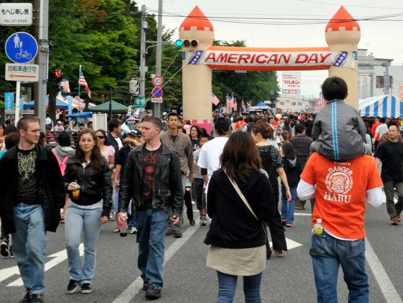 MISAWA CITY, Japan -- Japanese and Americans from the local community spent the day together enjoying food, music, games and a variety of cultural events during the 24th Annual American Day Festival, June 26. More than 80,000 people attended the Sunday celebration to support and strengthen U.S.- Japan relations. (U.S. Air Force photo/Tech. Sgt. Phillip Butterfield)

