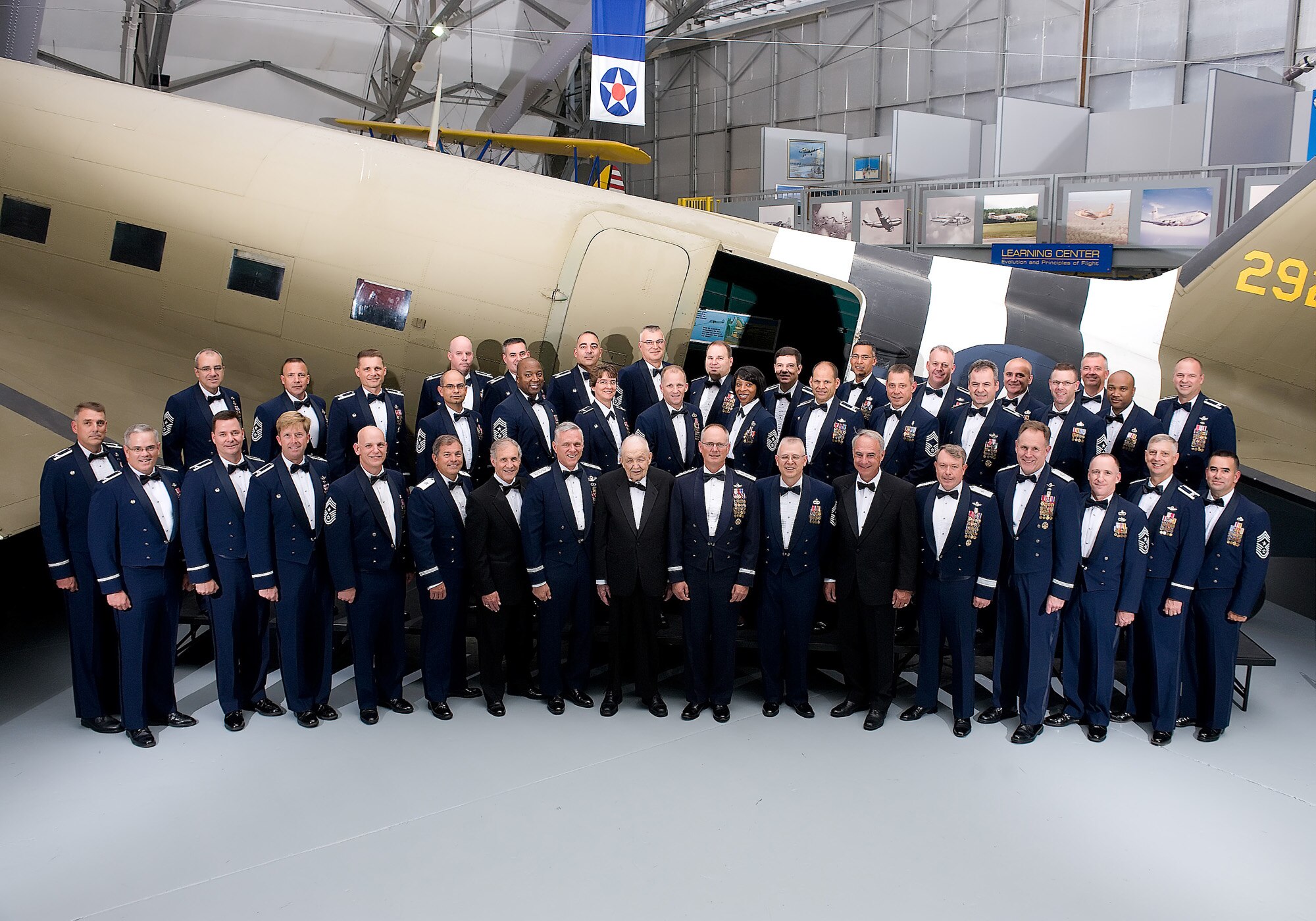 DOVER AFB, Del. - 18th Air Force commanders and command chiefs gather for a Heritage Dinner held at the Air Mobility Command Museum here, June 23. The senior leaders travelled to Dover Air Force Base June 22-24 for the annual 18th Air Force Commanders and Command Chiefs Conference. (U.S. Air Force photo/released).