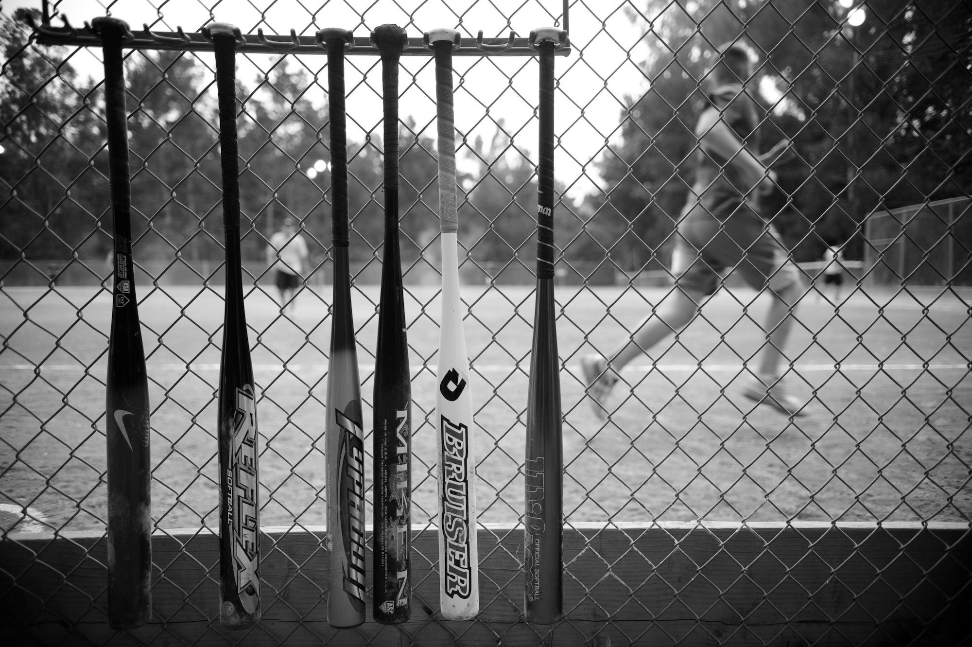 VANDENBERG AIR FORCE BASE, Calif. -- Jay Steinbacher, a 381st Training Group team member, sprints for homeplate during a softball game at the baseball field behind the old gym here, Tuesday, June 28, 2011.  The 381st TRG defeated the 30th SFS team 21-9.  (U.S. Air Force photo/Staff Sgt. Andrew Satran) 