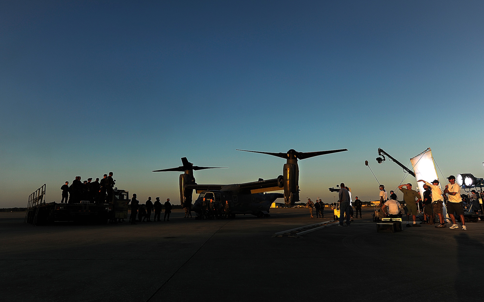 Transformers 3 Movie Set, shot at Hurlburt Field, Fla., Sep 29, 2010. The movie is directed by Michael Bay and stars Josh Duhamel. (U.S. Air Force Photo by Master Sgt. Russell E Cooley IV/Released)