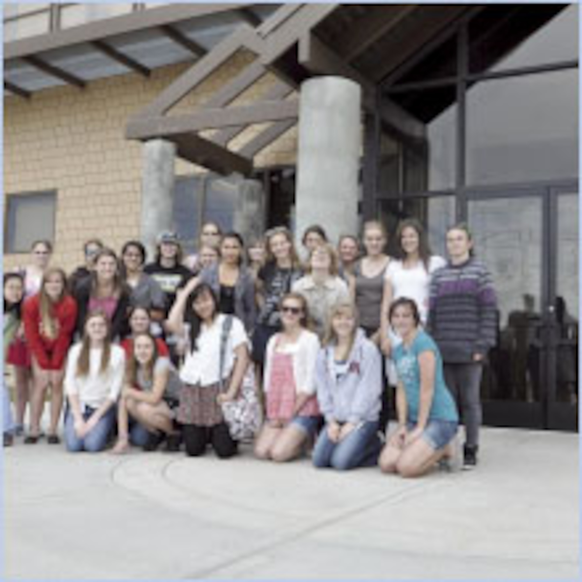 Students from the Hi GEAR camp pose during the tour of Hill Air Force Base engineering facilities for a photo June 16. (Photo by Anne Morrison)