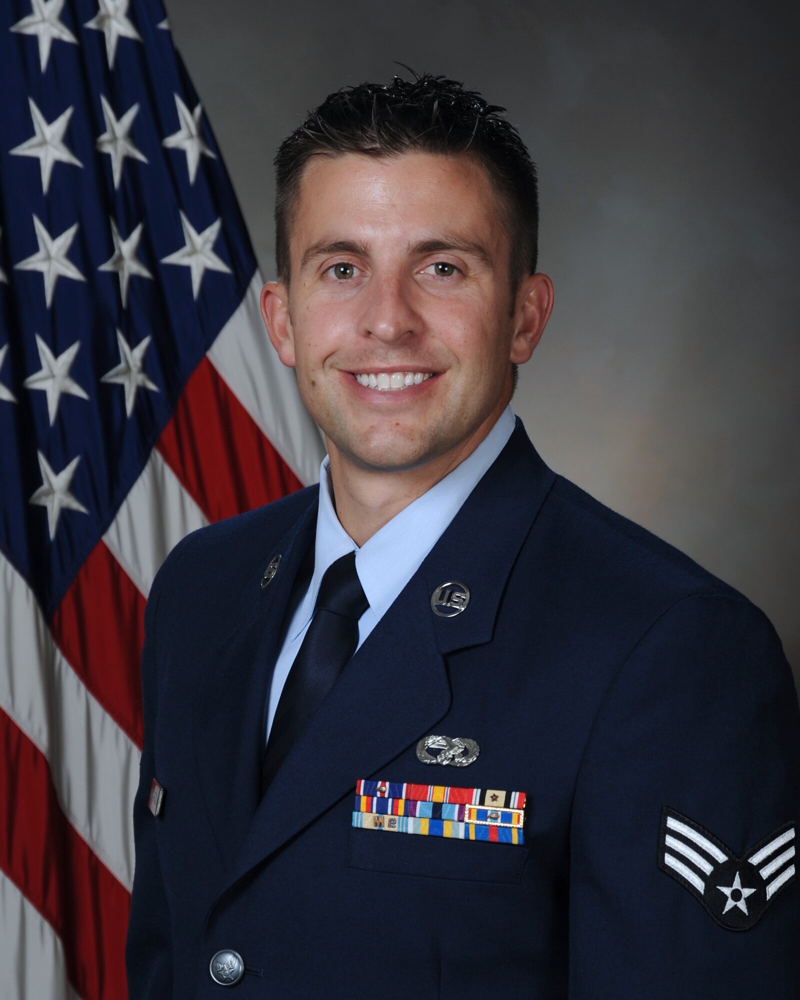 Winner of the 419th Fighter Wing's Airman of the Year award, Senior Airman Sterling Broadhead, 67th Aerial Port Squadron. (U.S. Air Force photo)