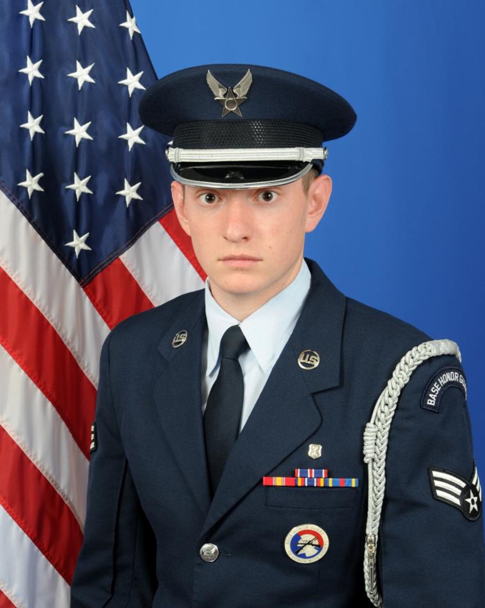 Honor guard airman —-Airman 1st Class Justin Whitaker, 81st Medical Support Squadron.  (U.S. Air Force photo by Mary Ellen Morgan)