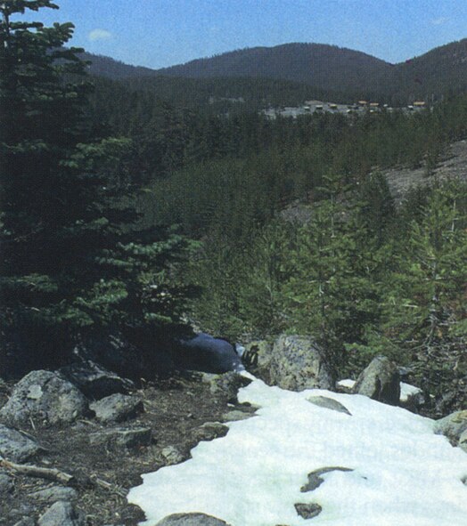 MIRACLE ON THE MOUNTAIN - This is the ridge where Mike Couillard spotted the forestry service's woodcutters summer cottages where he was eventually found and saved. (Photo by Rose Reynolds)
