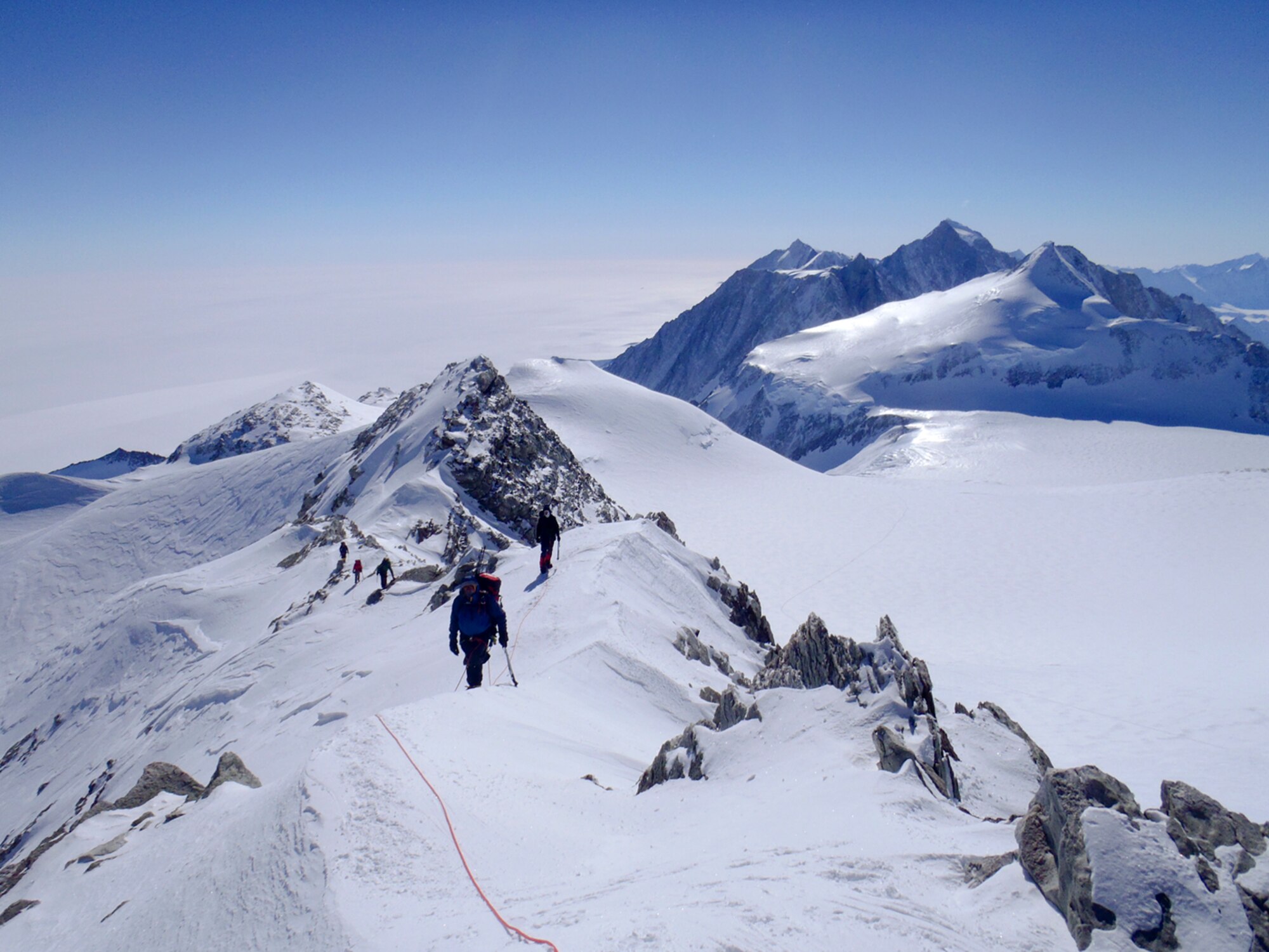 SEVEN SUMMITS - The Seven Summits team, comprised of Airmen, makes its way up to Mount Vinson's 16,077-foot summit. (Photos courtesy of the  SEVEN SUMMITS TEAM)