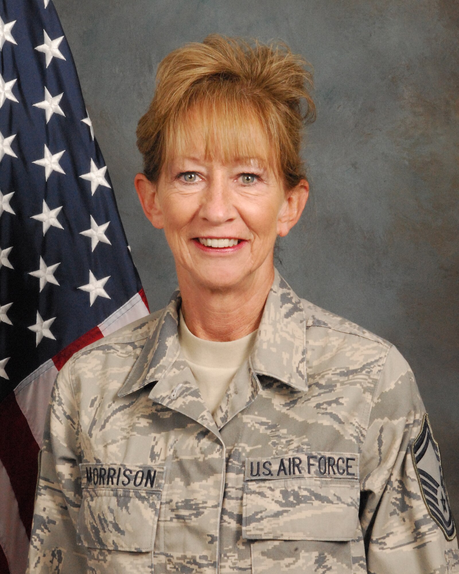 Senior Master Sgt. Jeannie Morrison poses for portrait July 25, 2010, Niagara Falls Air Reserve Station, Niagara Falls, NY. (U.S. Air Force photo by Michael Harvey)