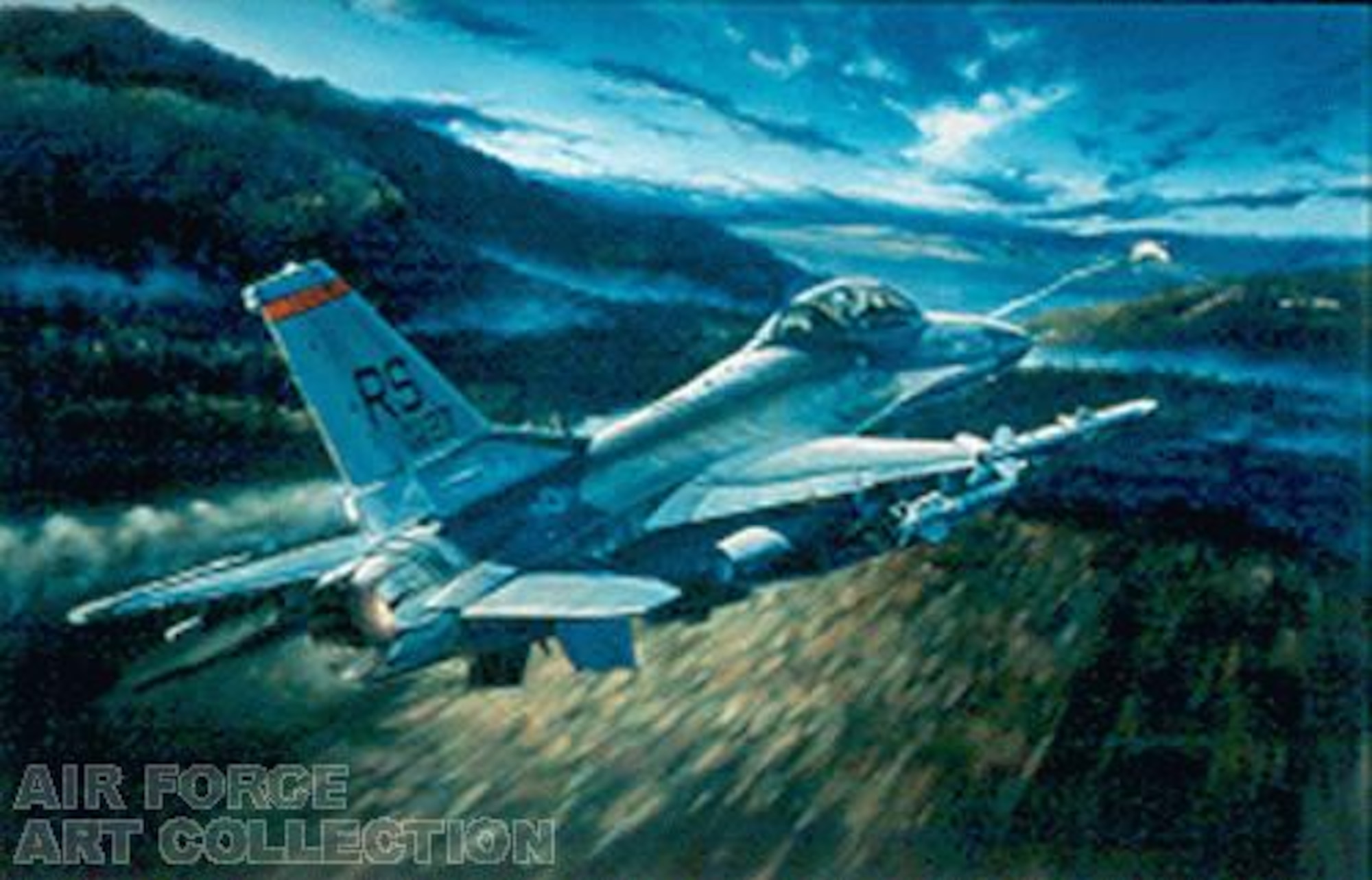Flying out of Aviano Air Base, Italy, on Feb. 28, 1994, two F-16 Fighting Falcons from the 526th Fighter Squadron downed four Federal Republic of Yugoslavia J-21 Jastrebs in support of Operation Deny Flight. This was the first combat engagement in NATO's history. Both F-16s involved are now 31st Fighter Wing aircraft. (Source:  31st Fighter Wing History Office; Image Sting of the Black Viper by Rick Herter, Air Force Art Collection 1997.052) 