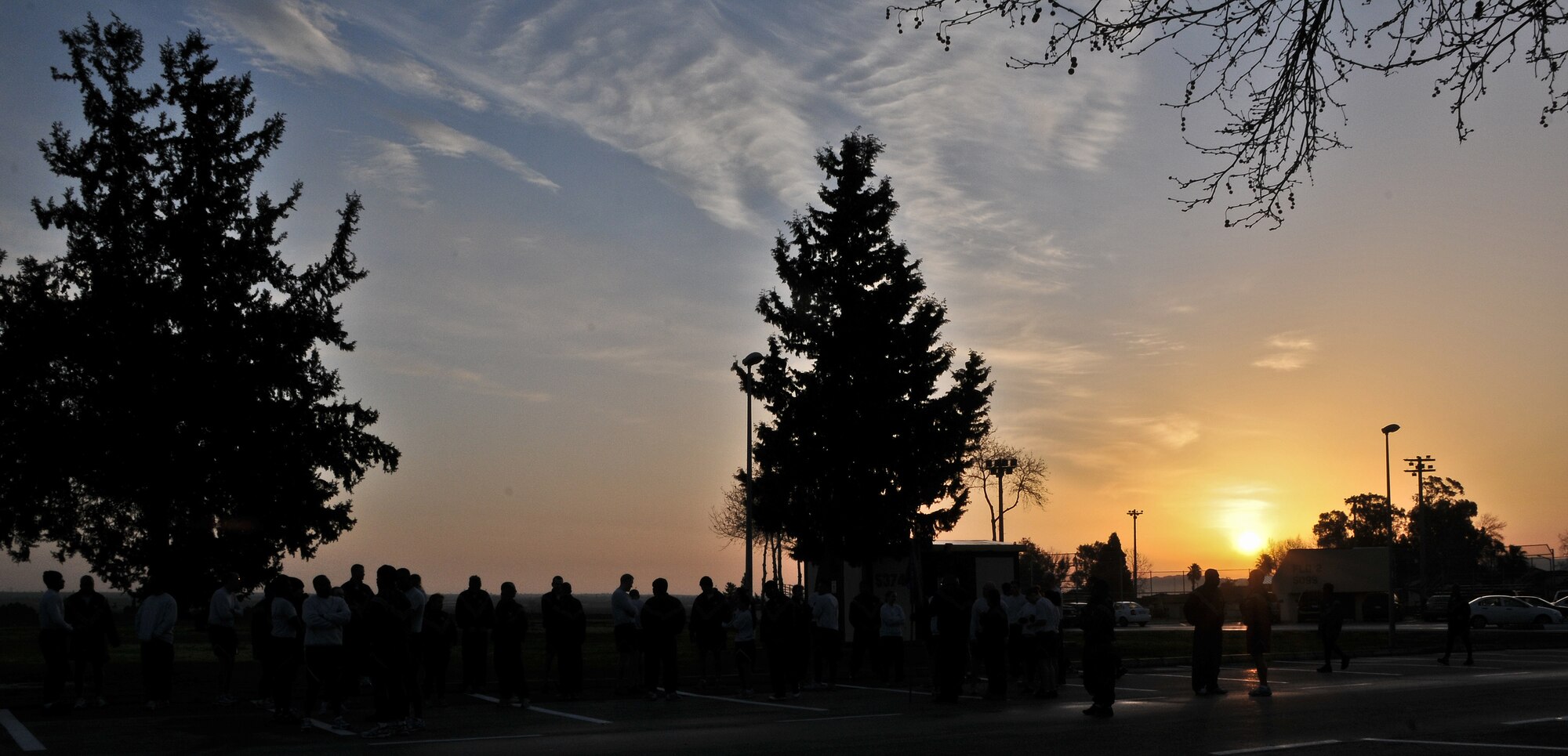 Airmen from the 39th Air Base Wing stretch and prepare for a wing run Feb. 24, 2011, at Incirlik Air Base, Turkey. The run was intended to boost morale and build camaraderie between the Airmen and was held in conjunction with resiliency training during Winter Wingman Day 2011.  (U.S. Air Force photo by Staff Sgt. Alex Montes/Released)