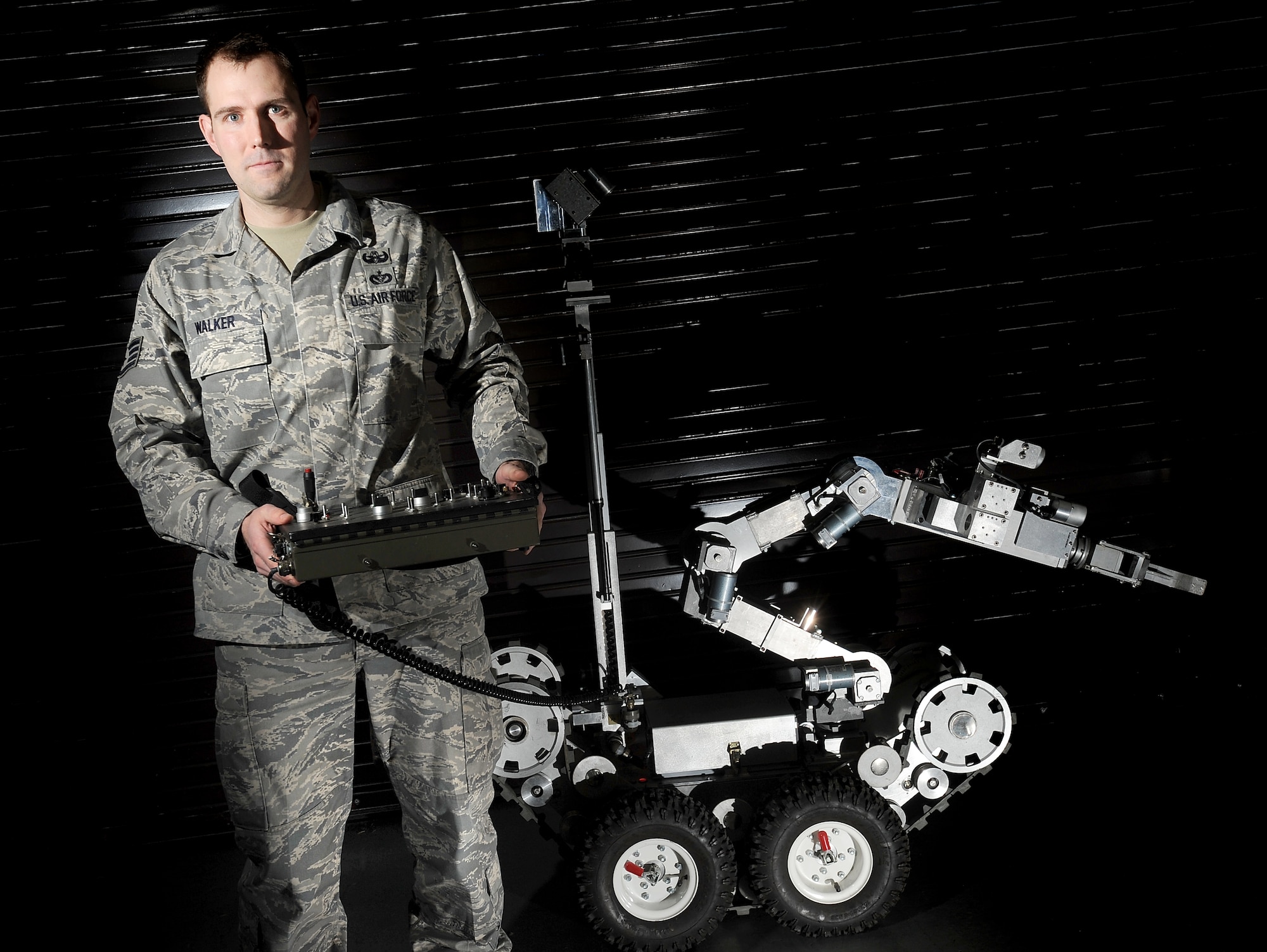 Staff Sgt. Mark Walker, 627th Civil Engineer Squadron explosive ordnance disposal technician, was selected as the 62nd Airlift Wing’s 2010 Noncommissioned Officer of the Year. Sergeant Walker was deployed to Afghanistan from September 2009 to April 2010. He also maintains heavy involvement with his church, his wife and his three children. (U.S. Air Force photo/ Ingrid Barrentine)