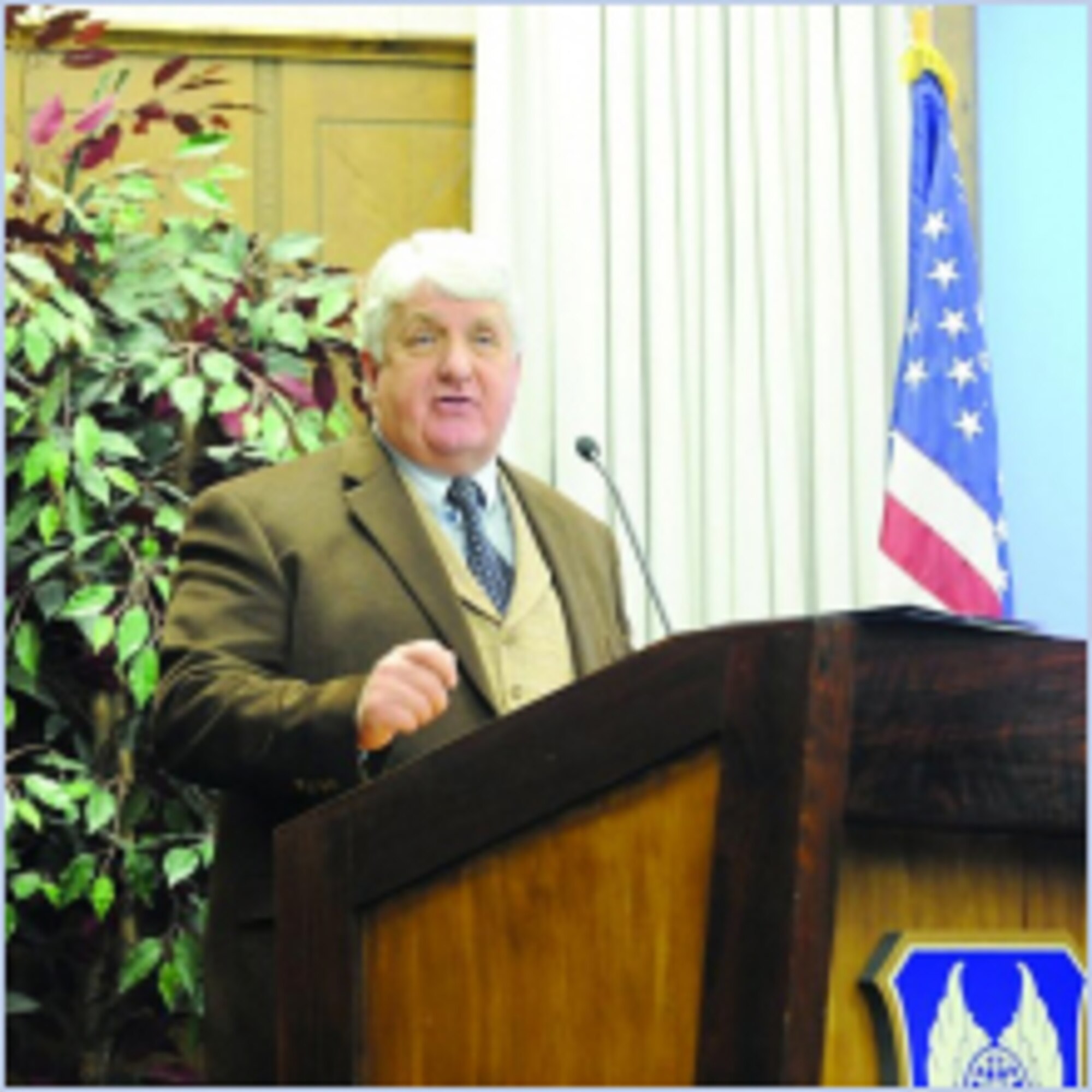 Rep. Rob Bishop speaks at a Professional Development Institute gathering of financial comptrollers at Hill Air Force Base Feb. 22. (U.S. Air Force photo by Alex Lloyd)