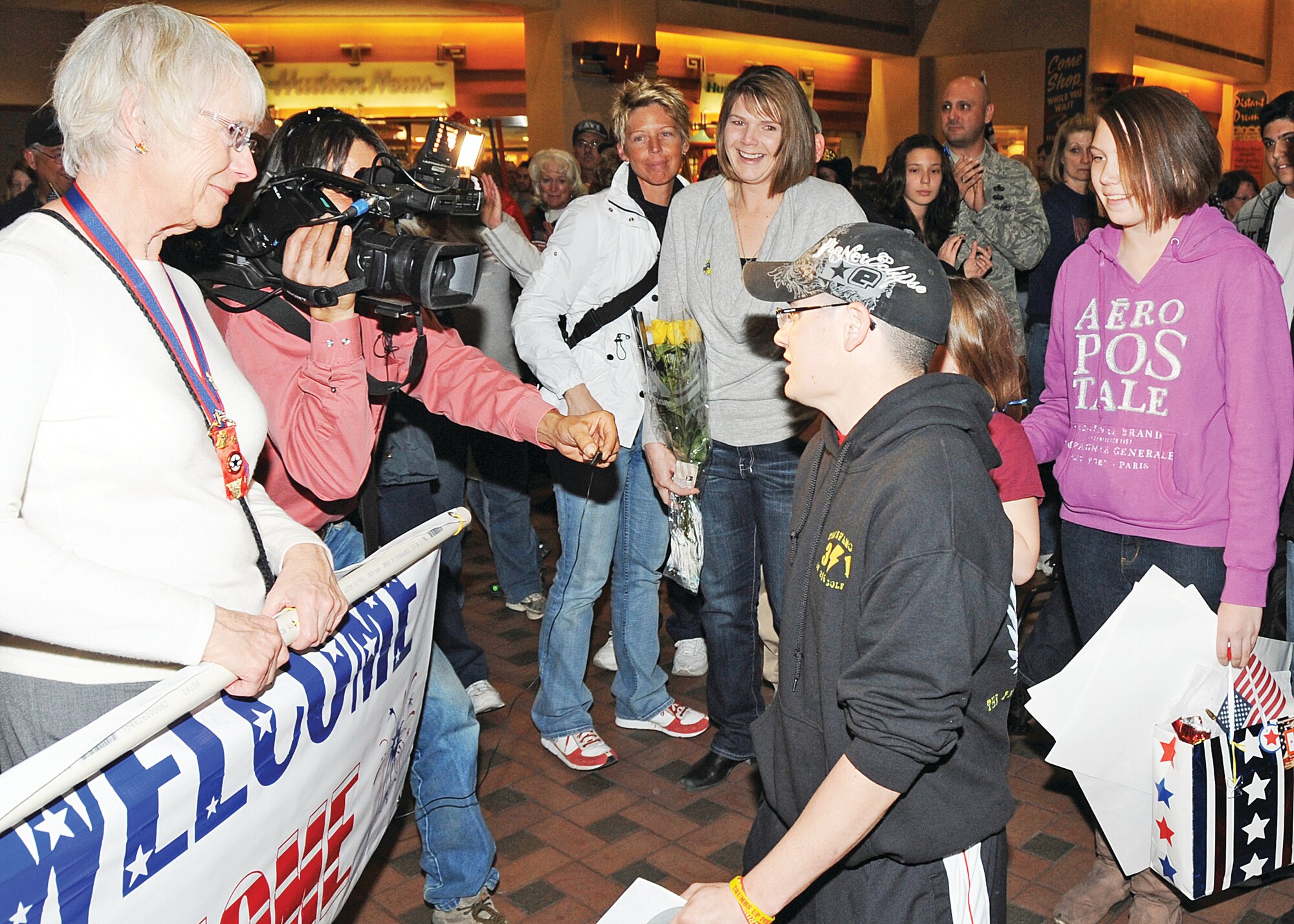 Wounded warrior returns home.
Marine Lance Cpl. Ivan Sears was greeted by more than 400 people at the Albuquerque Sunport when he returned home to New Mexico Feb. 20.

Lance Cpl. Sears lost both legs above the knee last Oct. in an improvised explosive device explosion while on patrol in Afghanistan. 

He has spent the last five months recuperating and rehabilitating at the San Antonio Military Medical Center in Texas. 

Lance Cpl. Sears will return to the San Antonio Military Medical Center at the conclusion of his visit home. 

He will continue his rehabilitation and also be fitted for new prosthetic legs.
