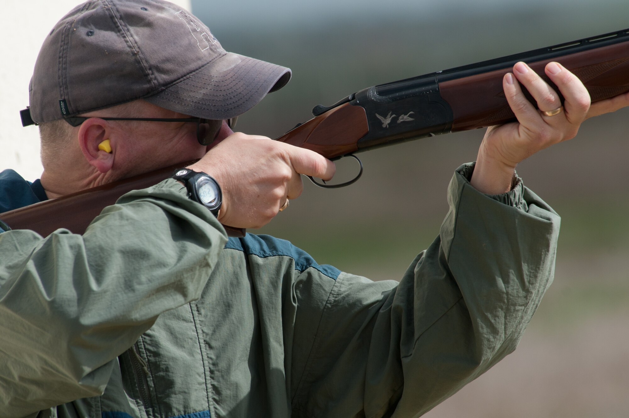 Col. Chad Butts, the 39th Air Base Wing vice commander, participates in the 10-shot skeet shoot during the 2011 Incirlik Winterthon Feb. 26, 2011, at Incirlik Air Base, Turkey. Each hit reduced the competitor’s score by one minute. The three-part event included a 10 kilometer run, 20 kilometer bike ride and a 10-shot skeet shoot. The 39th Force Support Squadron organized the event to promote active lifestyles and boost morale for Incirlik personnel.   (U.S. Air Force photo by Staff Sgt. Alexandre Montes)