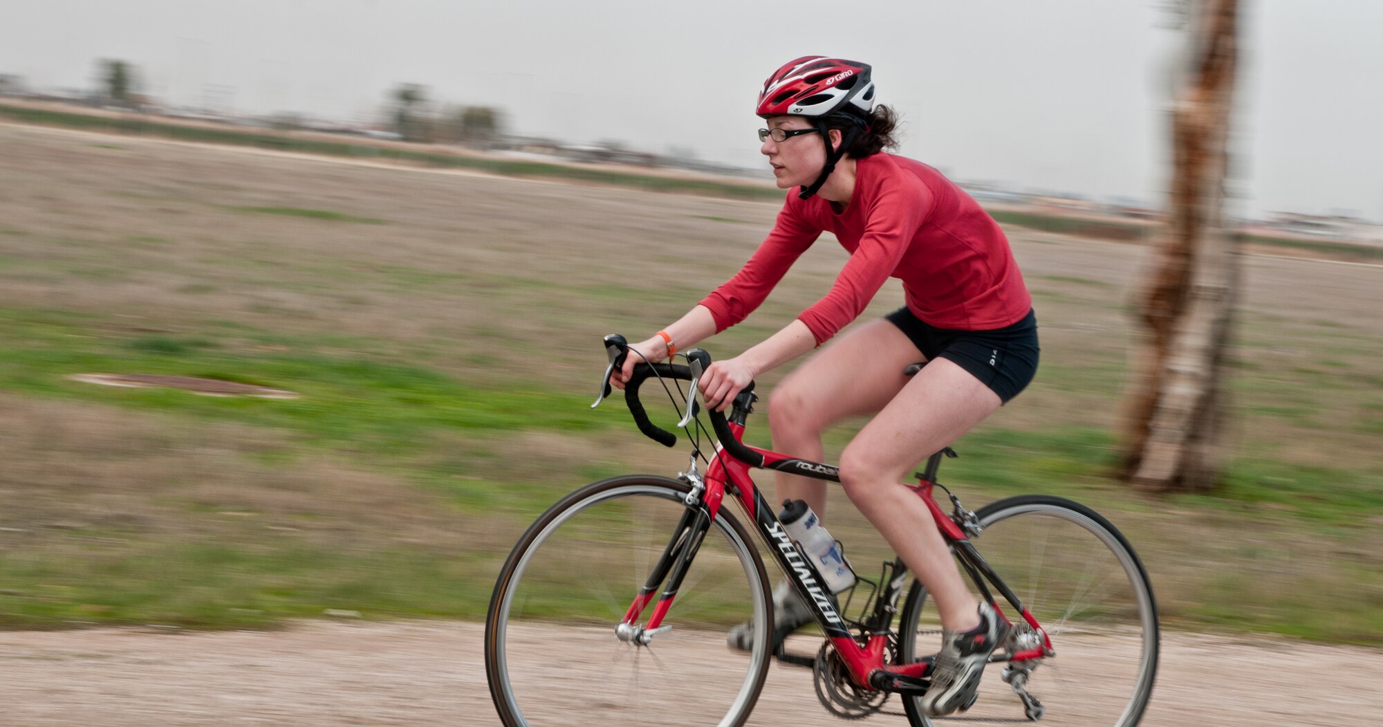 1st Lt. Crystal Quagliaroli, from the 39th Medical Support Squadron, speeds to her next station during the 2011 Incirlik Winterthon Feb. 26, 2011, at Incirlik Air Base, Turkey. The three-part event included a 10 kilometer run, 20 kilometer bike ride and a 10-shot skeet shoot. The 39th Force Support Squadron organized the event to promote active lifestyles and boost morale for Incirlik personnel.   (U.S. Air Force photo by Staff Sgt. Alexandre Montes)