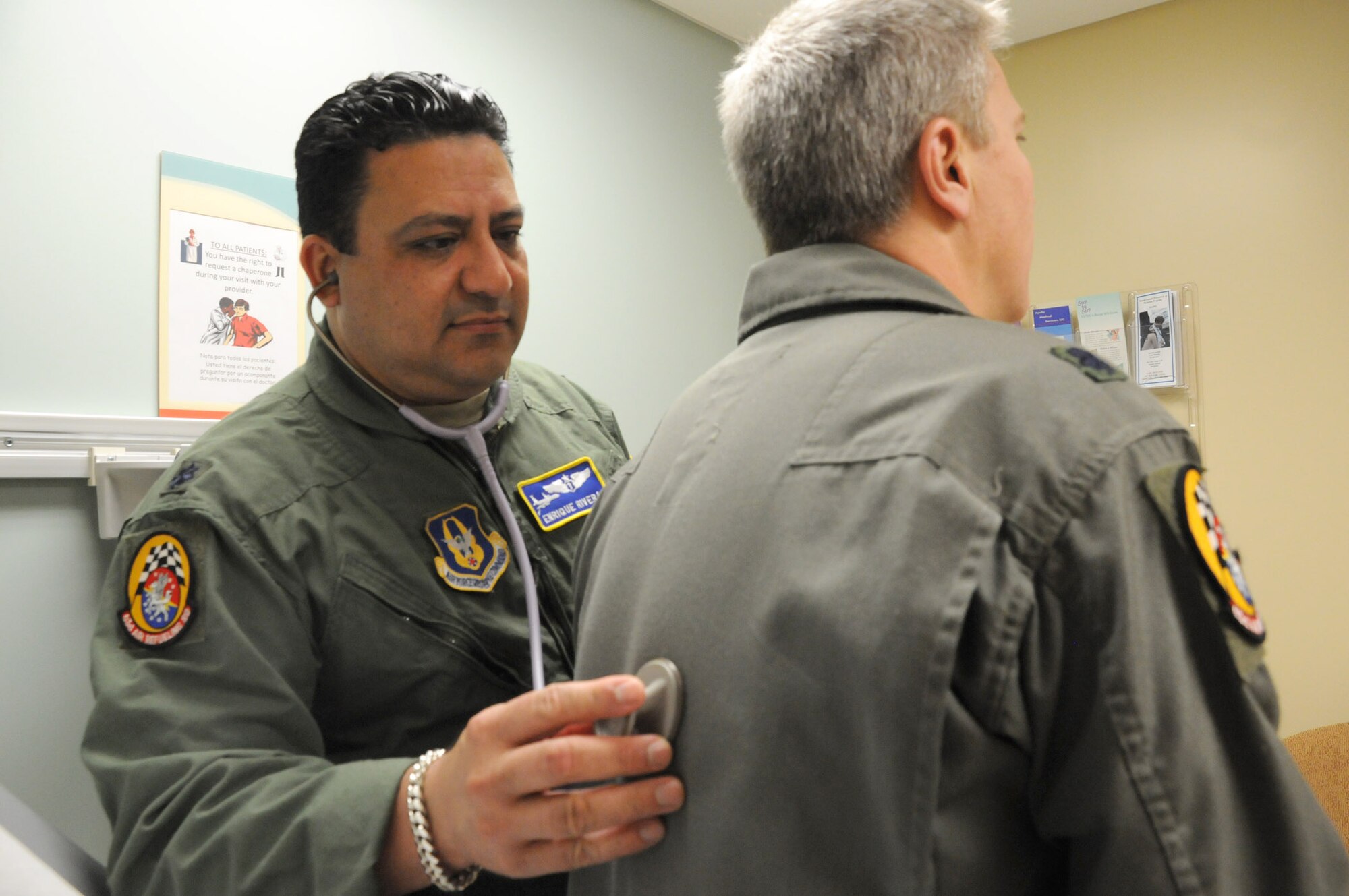 MacDill Air Force Base, Fla. -- Making a difference in people's lives is not a dream for Lt. Col. Enrique Rivera - it's a way of life.  The San Juan, Puerto Rico native works as an interventional cardiologist during the workweek, helping people recover from heart attacks and a host of other medical issues.  He gives up his free time to serve his country with the 927th Aerospace Medicine Squadron here.  Although his duties with the military are not nearly as specialized, Rivera enjoys the change of pace - rarely is he faced with a life and death situation here. (Official U.S. Air Force photo by Staff Sgt. Shawn Rhodes)