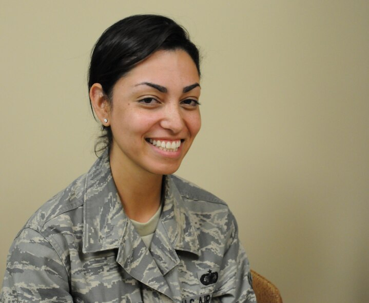 MacDill Air Force Base, Fla. --  Technical Sgt. Christine Correa hails from New York City, but says the accent only comes out when she talks to her family.  She works in Tampa, Fla. with the 927th Air Refueling Wing as a computer systems administrator, keeping her unit's computers running.  She says the best part about her job is being able to be away from a desk and be the go-to-person for helping her teammates stay connected.  (Official U.S. Air Force photo by Staff Sgt. Shawn Rhodes)