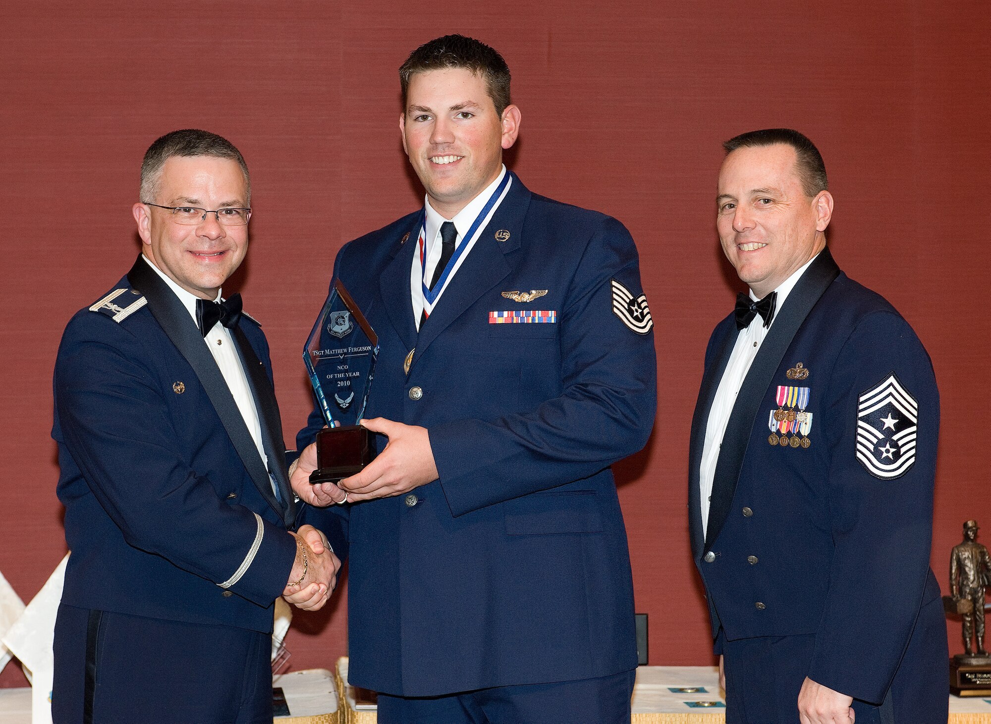 Tech. Sgt. Matthew Ferguson, 512th Airlift Control Flight, is the 512th Airlift Wing NCO of the Year. The 512th AW announced the 2010 annual award winners during the wing's second annual awards banquet March 5 at the Sheraton Hotel in Dover.(U.S. Air Force photo/John Sidoriak)