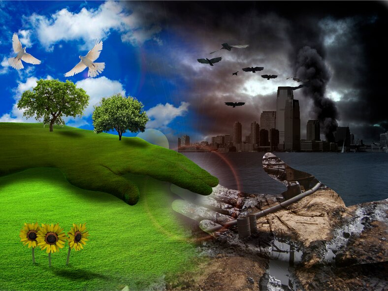 MOODY AIR FORCE BASE, Ga. -- Location is very important when the Air Force chooses where to conduct operations. Maintaining the integrity of the air, land, water and overall ecosystem on and around Air Force installations is vital to mission success. Compliance in environmental management takes a total effort, and it’s up to all of us to make it happen. (U.S. Air Force illustration/Staff Sgt. Jamal D. Sutter)