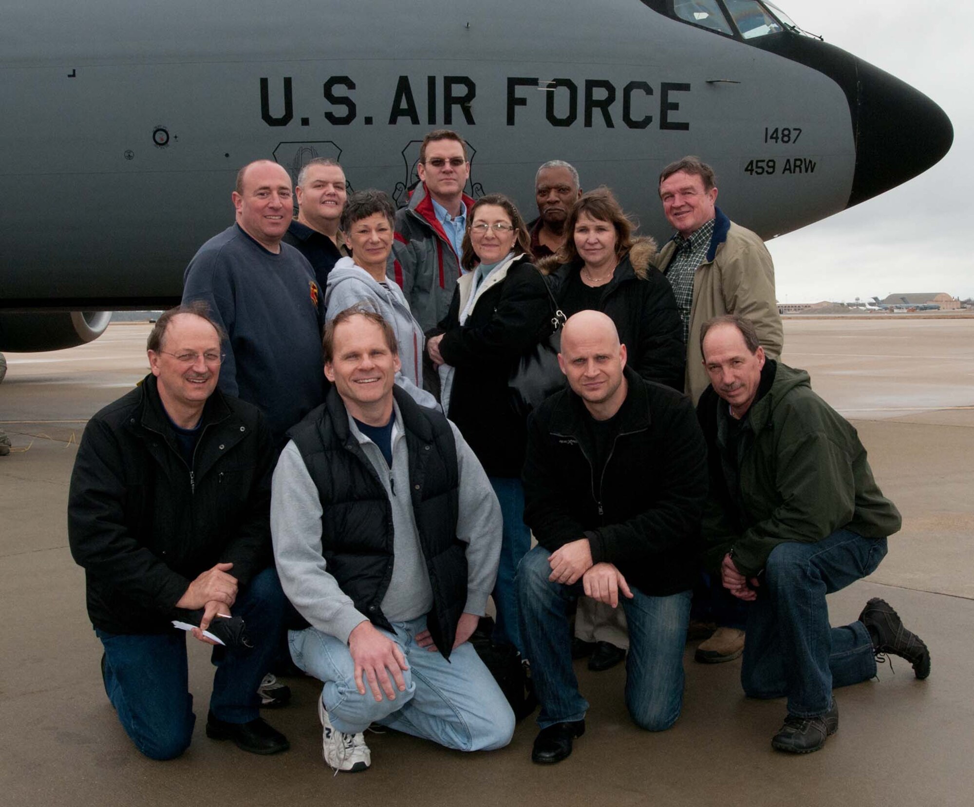 JOINT BASE ANDREWS, Md. -- The 459th Air Refueling Wing held a civilian employer appreciation flight  on Mar. 6 here during the Unit Training Assembly. The flight was held to recognize employers of 459 ARW Reservisits for the support they have given while the Airmen have been on military duty. During the morning, the employers received a first-hand glimpse into both the wing and the Air Force Reserve mission from inside a KC-135R Stratotanker. During the flight, employers witnessed an aerial refueling mission where boom operators worked to pump gas in mid-air to fighter aircraft. The employers also observed Airmen from the 459th Aeromedical Evacuation Squadron as they trained aboard the KC-135, treating simulated patients. (U.S. Air Force photo/Staff Sgt. Sophia Piellusch)