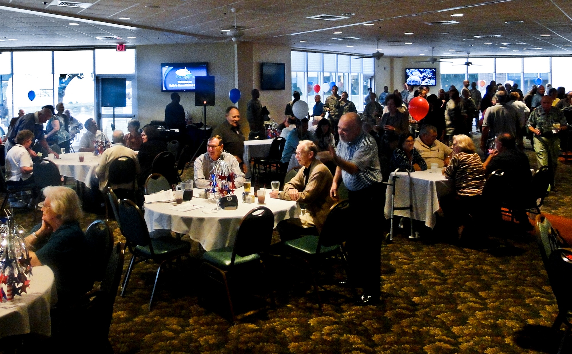 The first First-Friday in almost eight months drew a crowd and corresponded with the grand opening of the Eglin Club March 4.  The newly renovated club will eventually incorporate the enlisted club as well and will be open as an all-ranks facility.  (U.S. Air Force photo/Joshua Bausch)