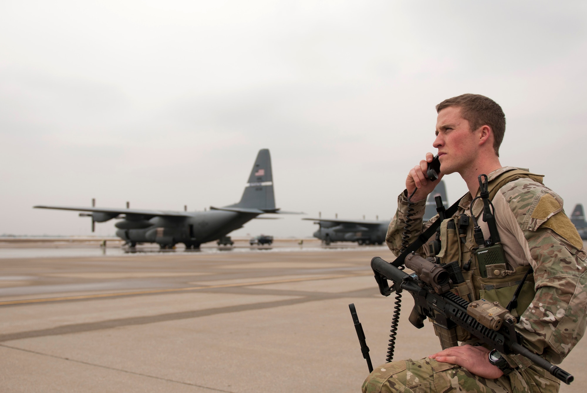 Staff Sgt. Jeff Kinlaw, the Kentucky Air Guard's non-commissioned officer of the year, is a combat controller in the 123rd Special Tactics Squadron. During 2010, he volunteered to deploy to Afghanistan for five months, conducting 15 combat missions with NATO allies, destroying 15 improvised explosive devices, executing 75 presence patrols and engaging the enemy on numerous occasions with both small-arms fire and calculated airstrikes resulting in more than 10 enemy casualties. (U.S. Air Force by Master Sgt. Philip Speck)