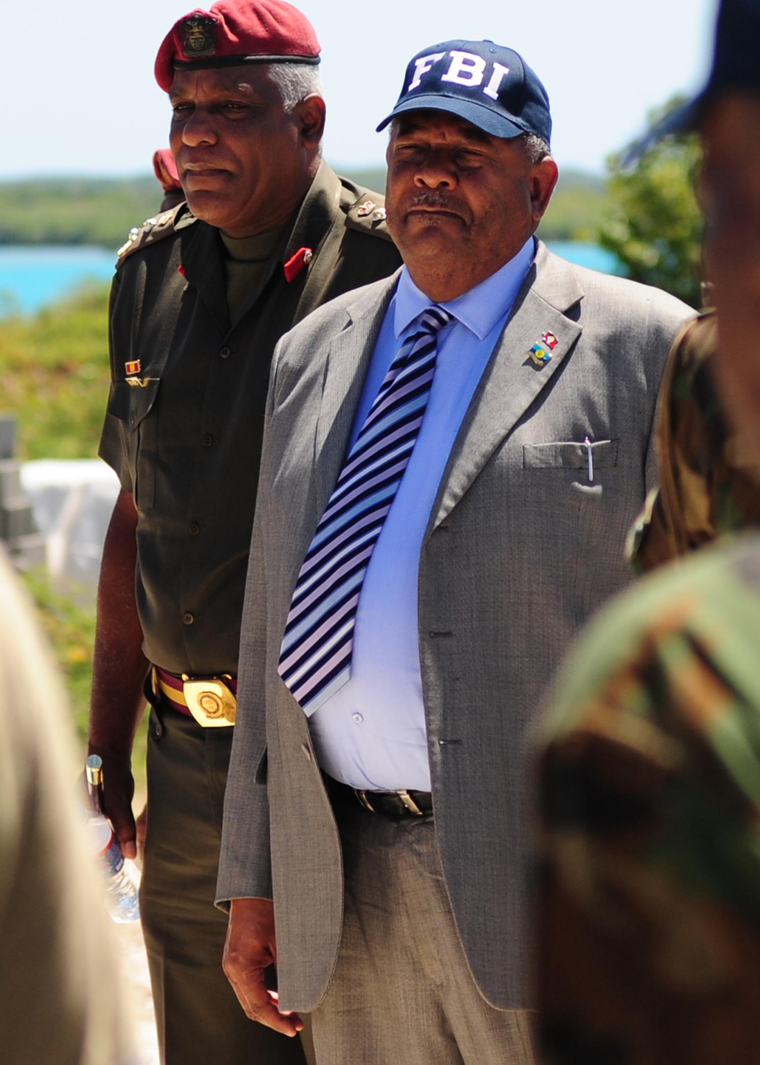 Prime Minister the Hon. W. Baldwin Spencer of Antigua and Barbuda makes an official visit to training sites during Exercise Tradewinds 2011, March 10, 2011. He is accompanied by Col. Trevor Thomas of the Antigua and Barbuda Defense Force. Tradewinds is an annual exercise designed to build relationships and enhance stability and inter-operability throughout the Caribbean.