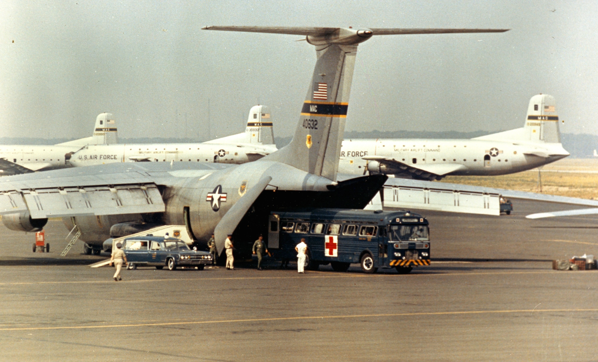 U.S. Air Force heavy transports brought supplies and troops to Southeast Asia, and also returned wounded to the U.S. (U.S. Air Force photo).